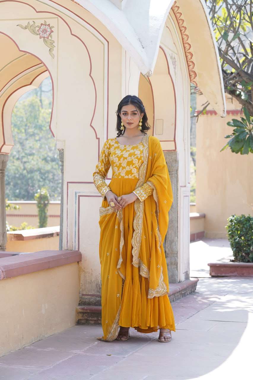 LW 9155 GOWN DUPATTA