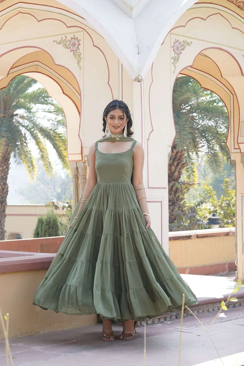 LW 9169 GOWN DUPATTA