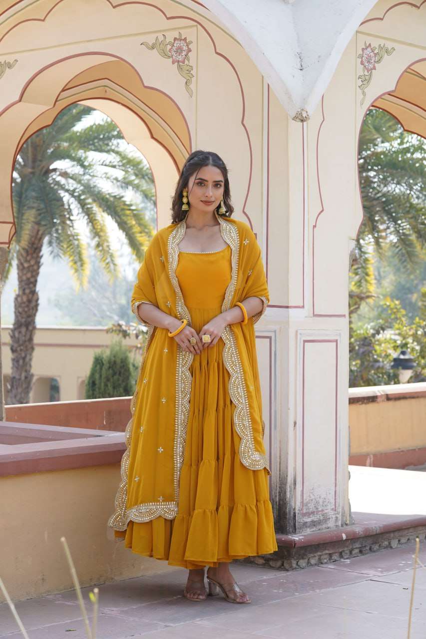 LW 9169 GOWN DUPATTA