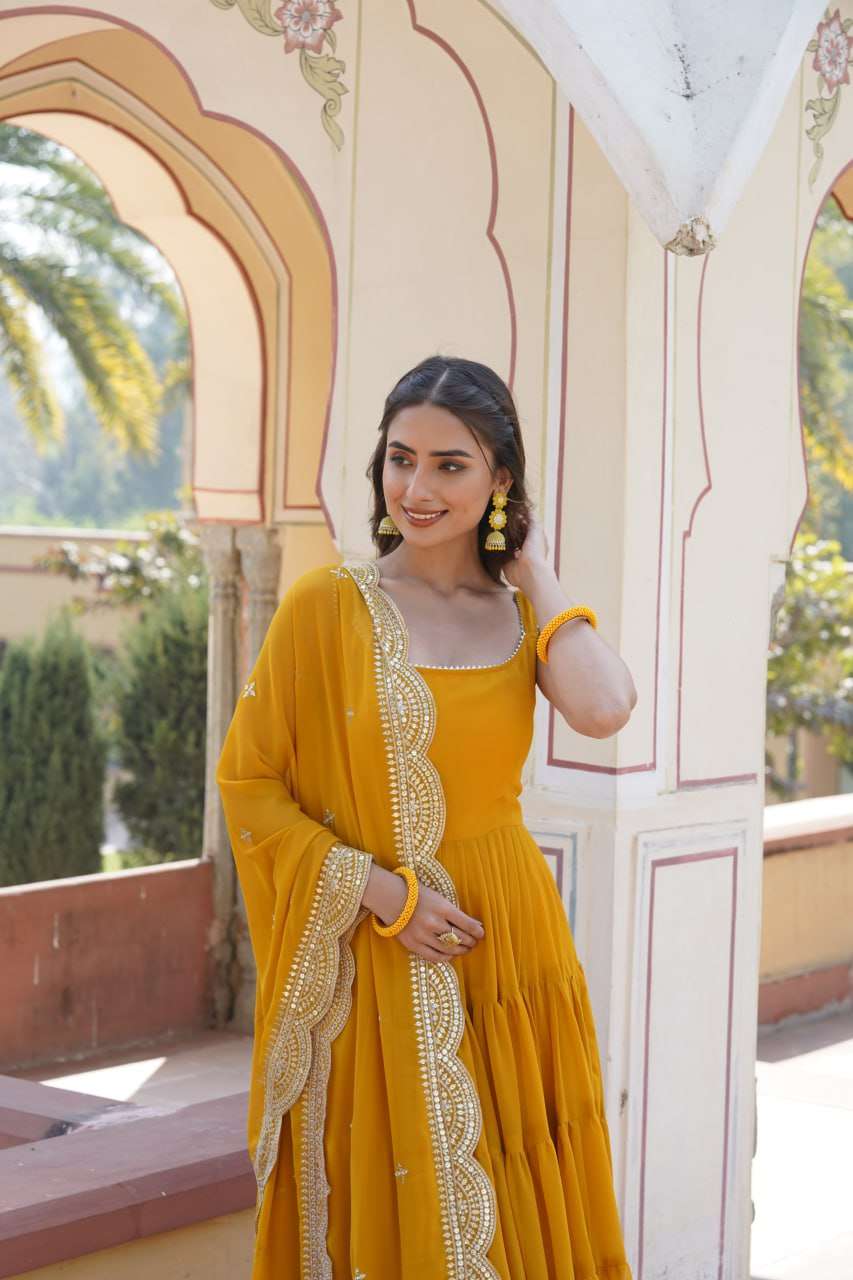 LW 9169 GOWN DUPATTA