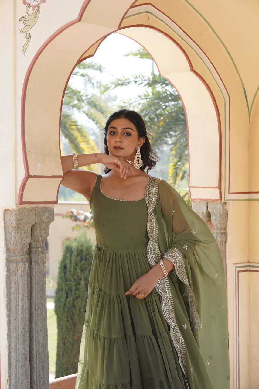 LW 9169 GOWN DUPATTA