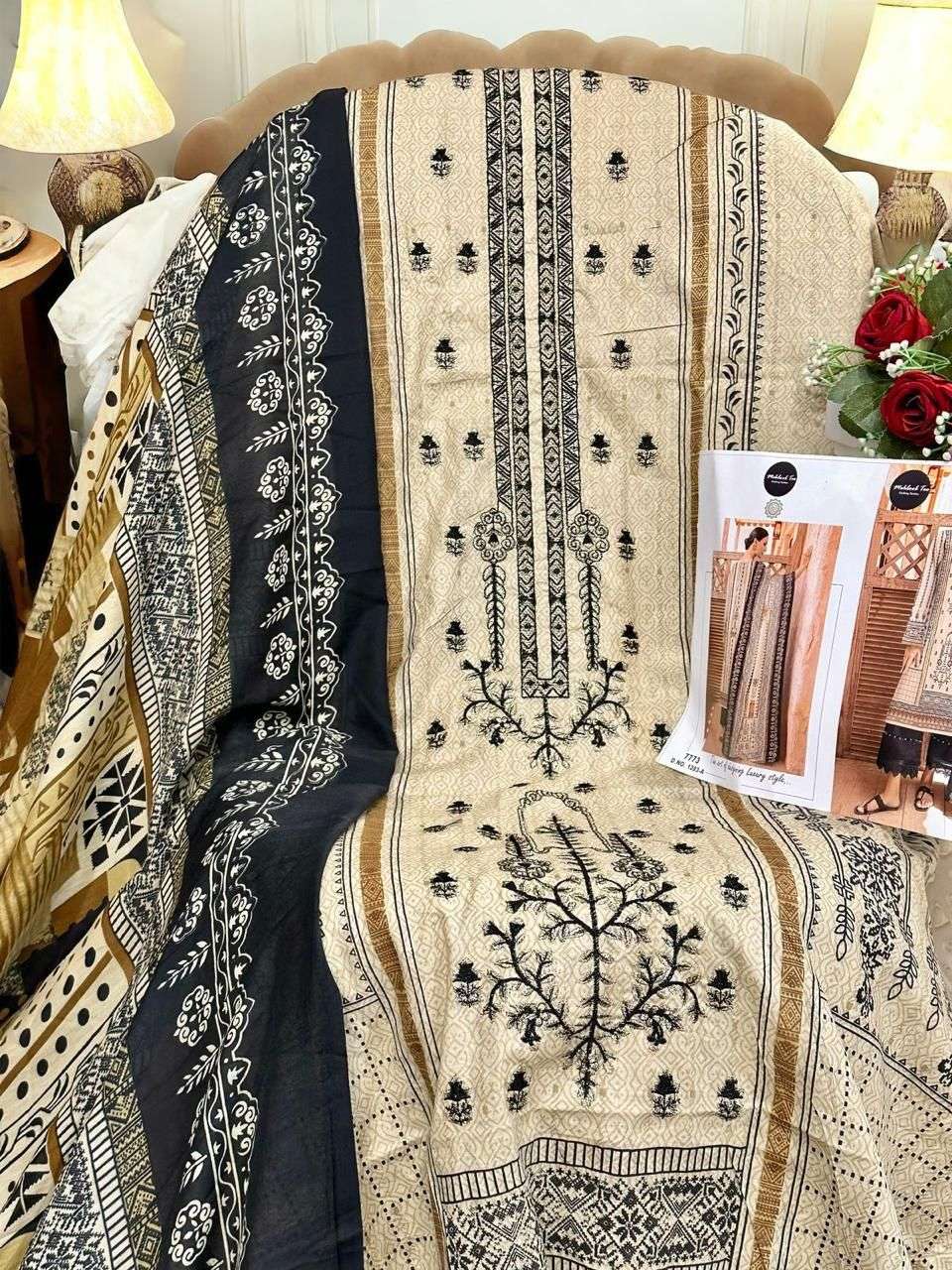 MEHBOOB TEX D NO 1283 COTTON FANCY WORK SUIT