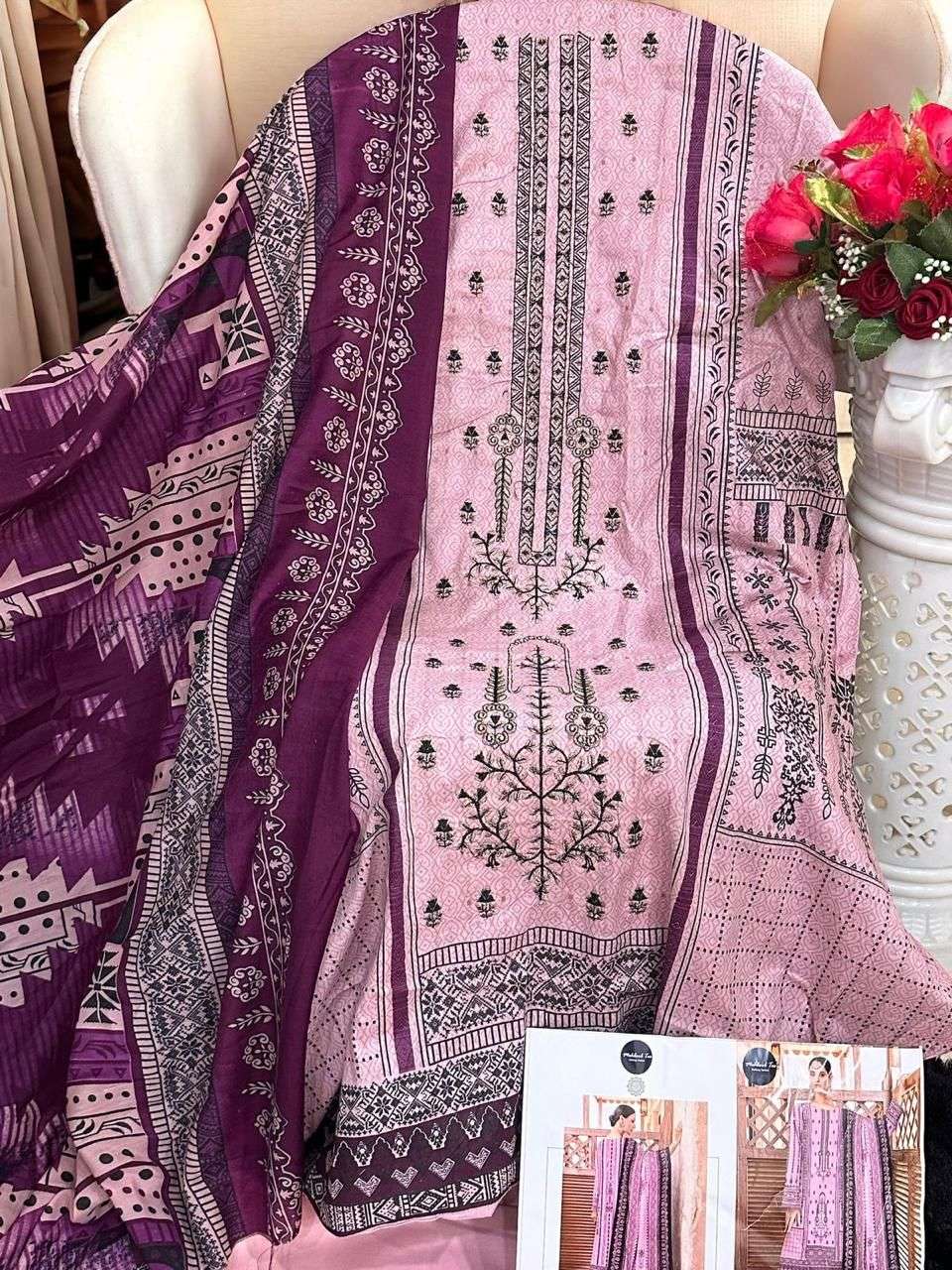MEHBOOB TEX D NO 1283 COTTON FANCY WORK SUIT