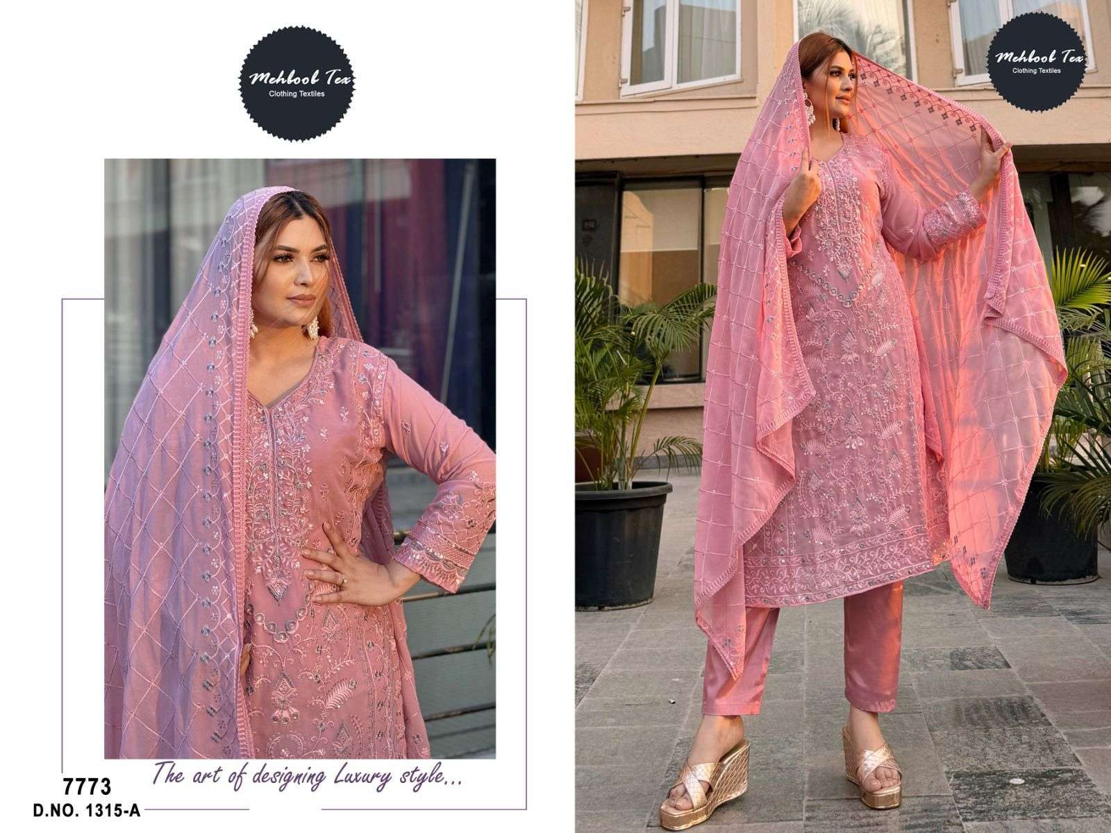 MEHBOOB TEX D NO 1315 GEORGETTE HEAVY EMBROIDERED SUIT