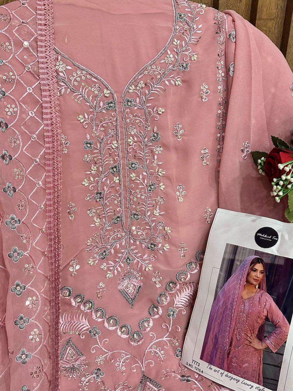 MEHBOOB TEX D NO 1315 GEORGETTE HEAVY EMBROIDERED SUIT