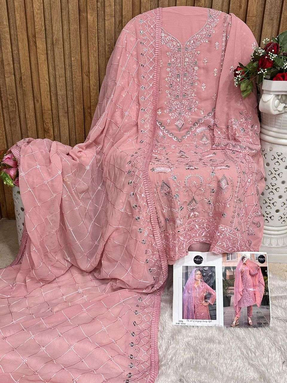 MEHBOOB TEX D NO 1315 GEORGETTE HEAVY EMBROIDERED SUIT
