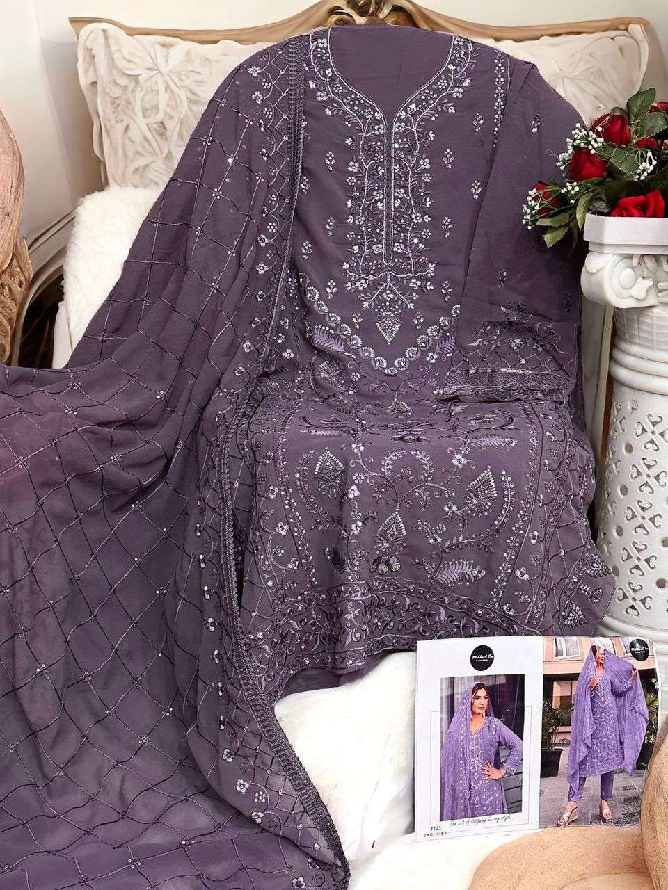 MEHBOOB TEX D NO 1315 GEORGETTE HEAVY EMBROIDERED SUIT