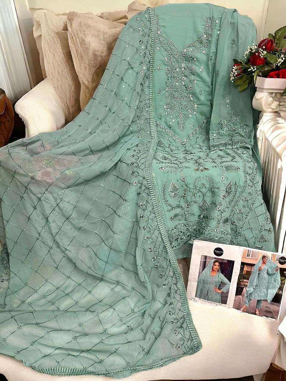 MEHBOOB TEX D NO 1315 GEORGETTE HEAVY EMBROIDERED SUIT