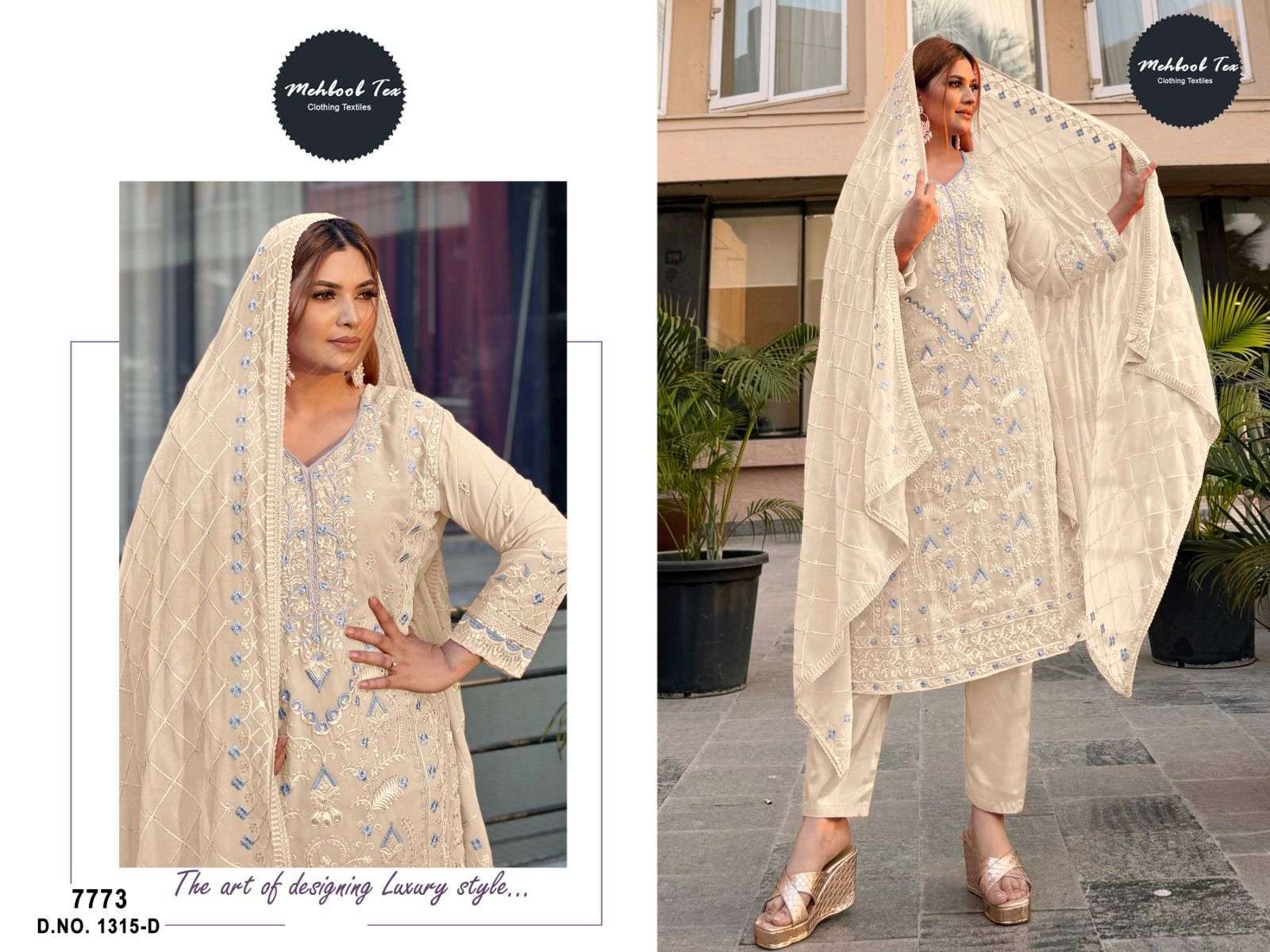 MEHBOOB TEX D NO 1315 GEORGETTE HEAVY EMBROIDERED SUIT