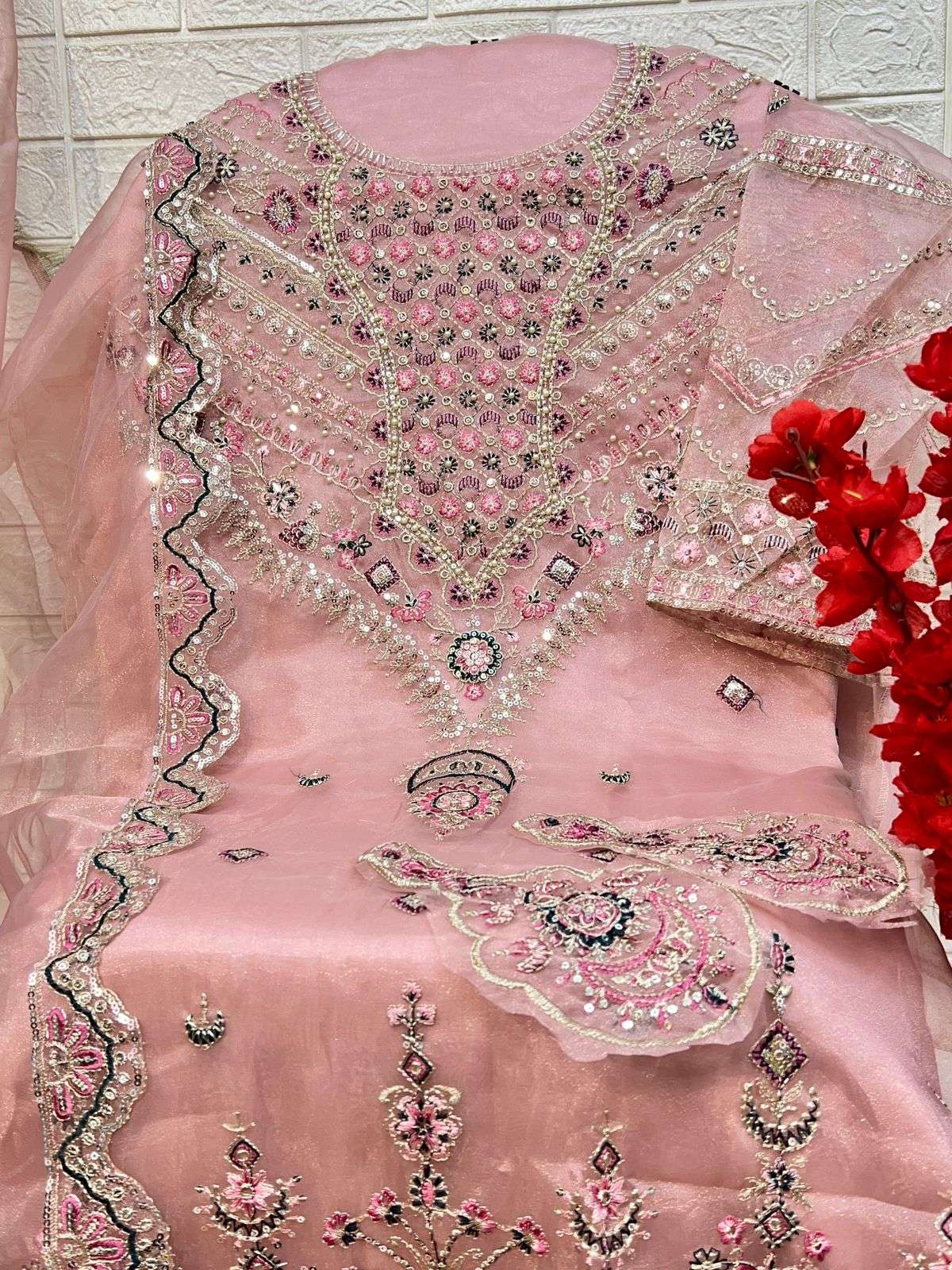 MEHBOOB TEX D NO  1332 ORGANZA FANCY DESIGNER PAKISTANI SUIT