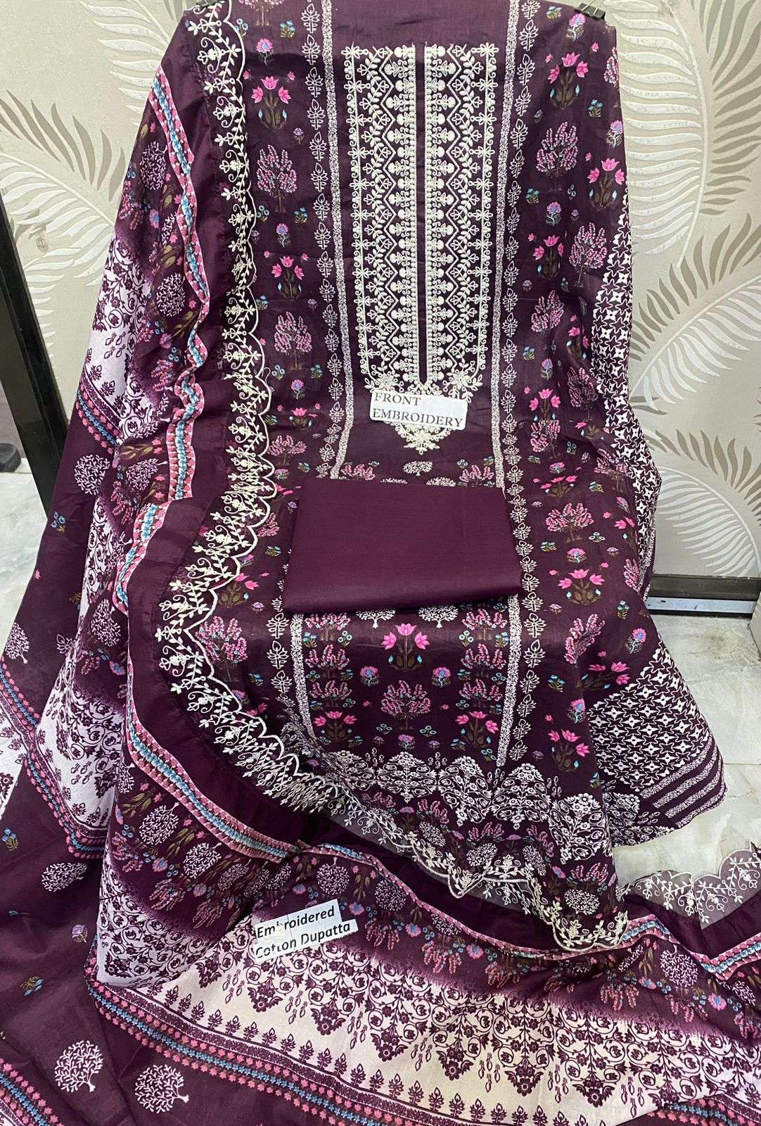 MF EMBROIDERED DUPATTA COLLECTION LAWN COTTON SUIT
