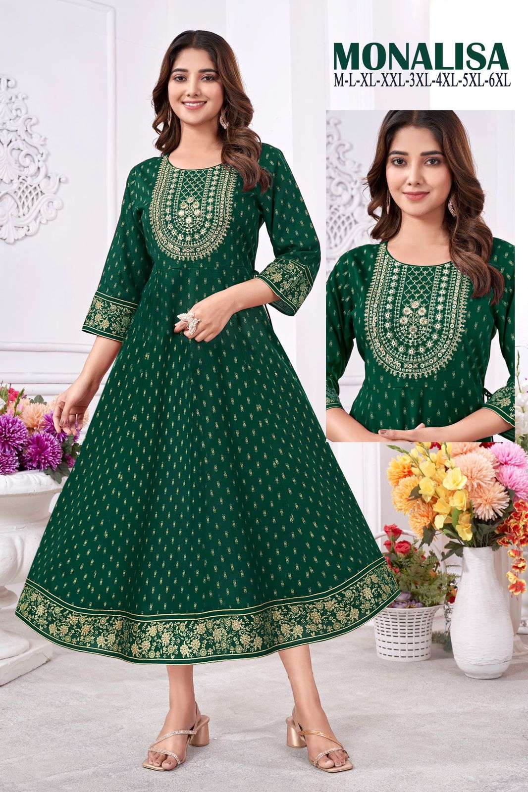 MF MONALISA RAYON FANCY MIDI GOWN 