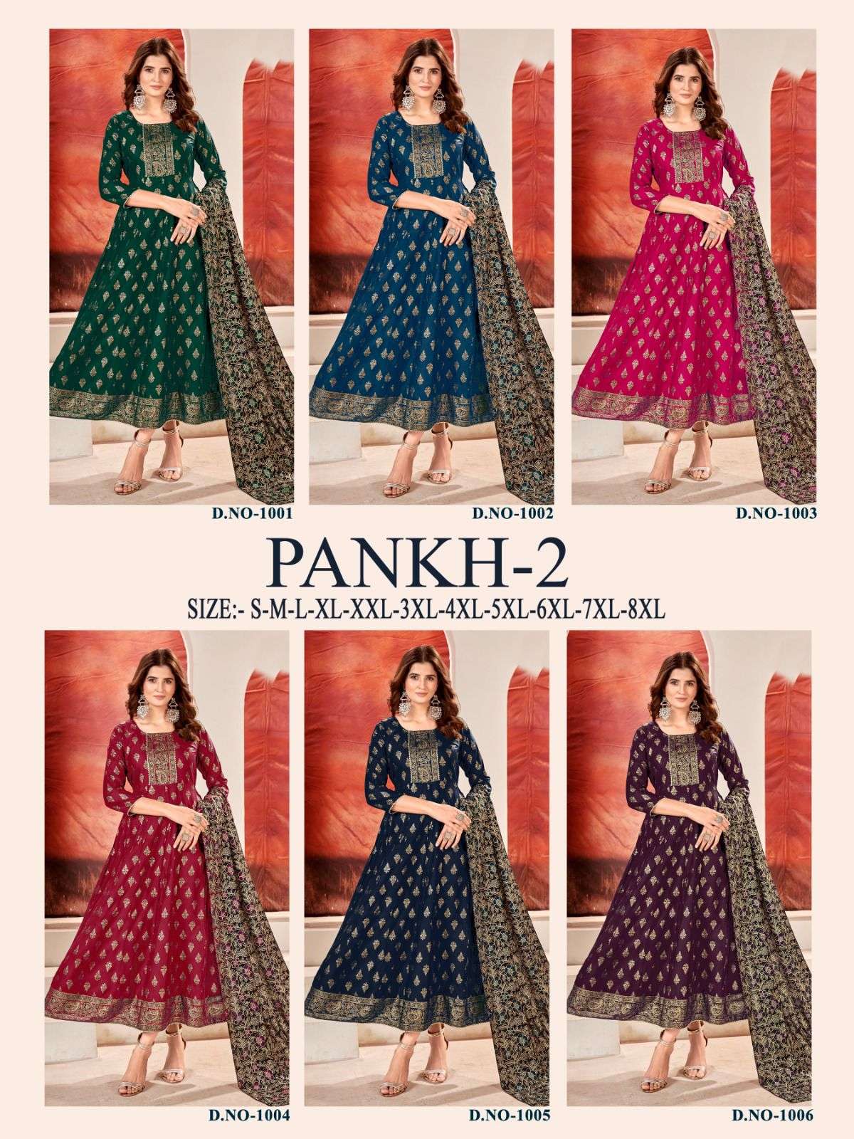 MF PANKH VOL 2 RAYON GOWN WITH DUPATTA SET 