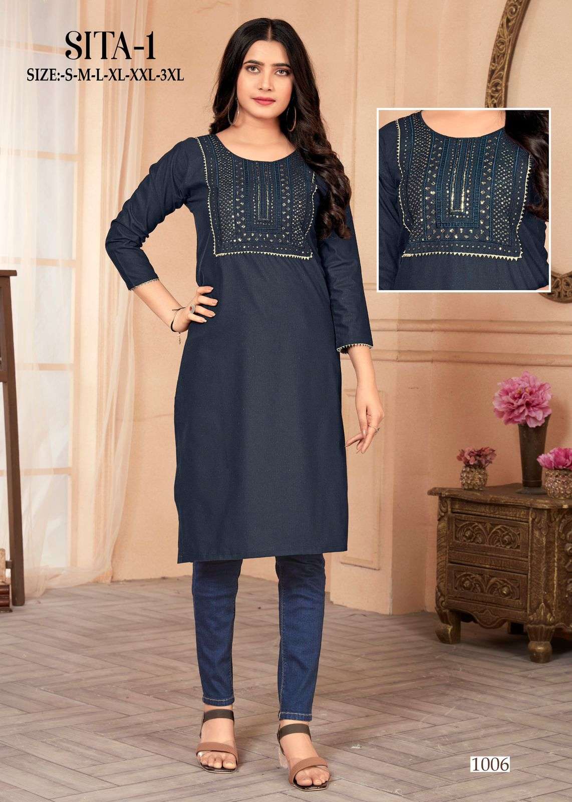 MF SITA VOL 1 COTTON SEQUENCE WORKS KURTI 