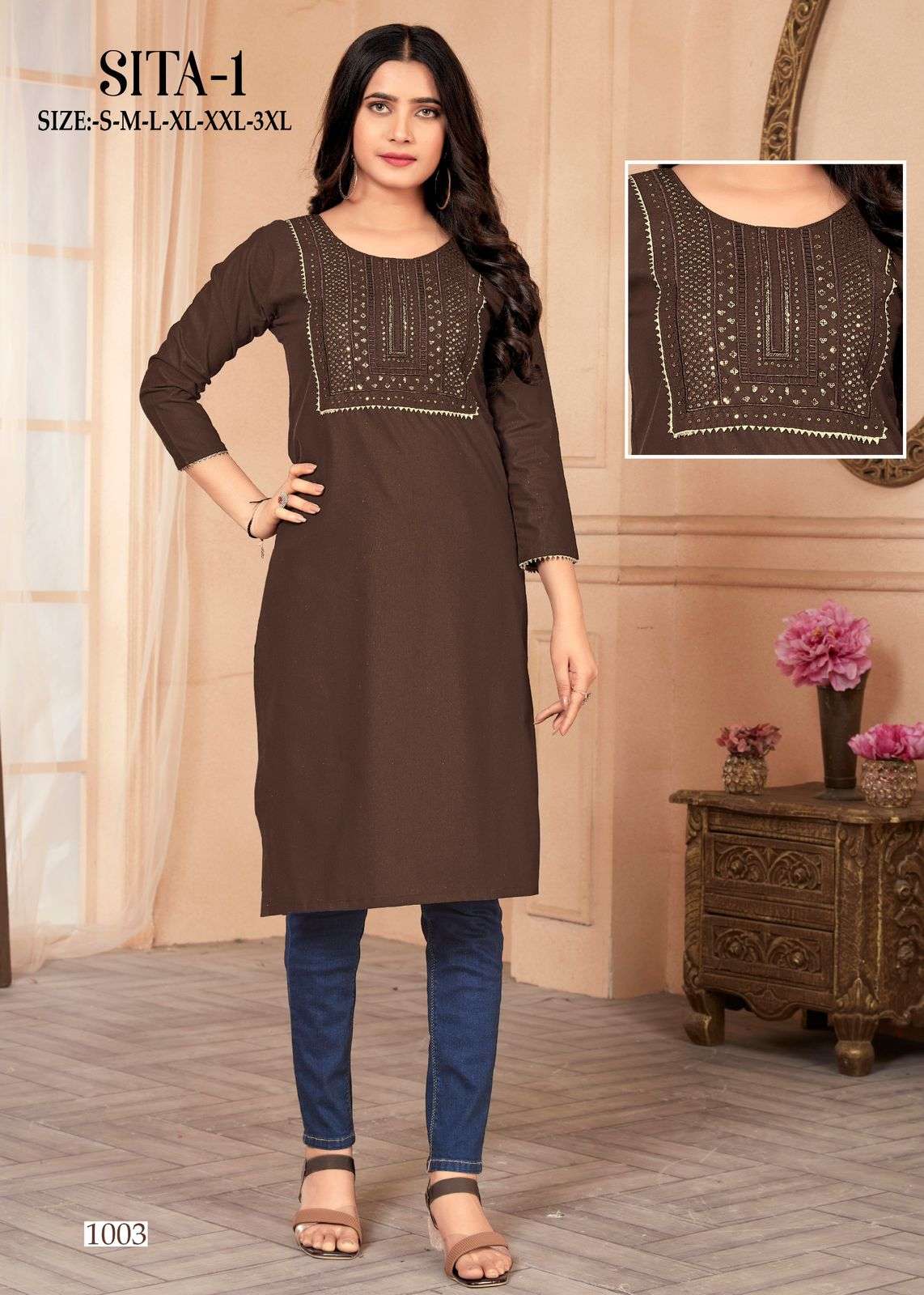 MF SITA VOL 1 COTTON SEQUENCE WORKS KURTI 