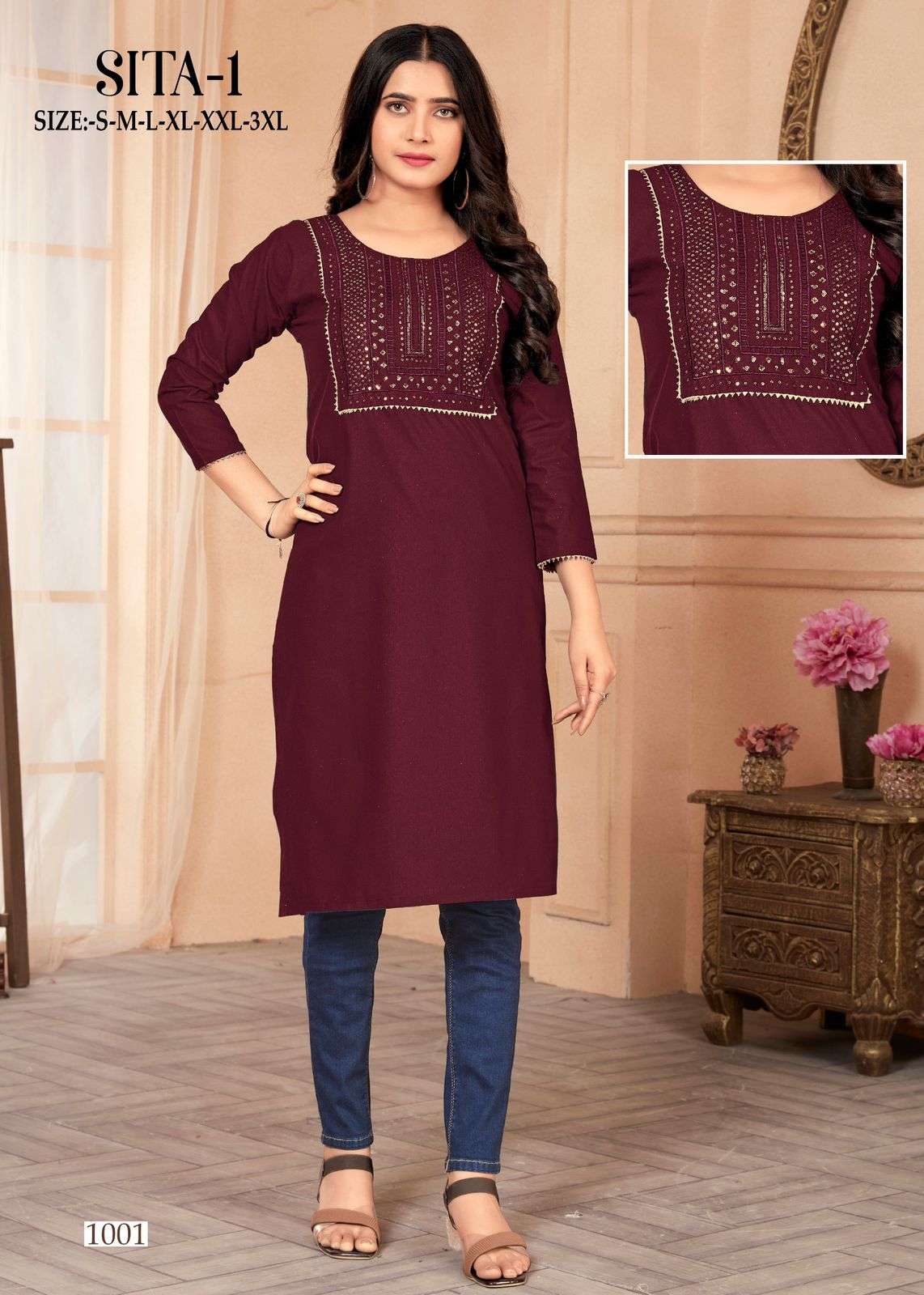 MF SITA VOL 1 COTTON SEQUENCE WORKS KURTI 