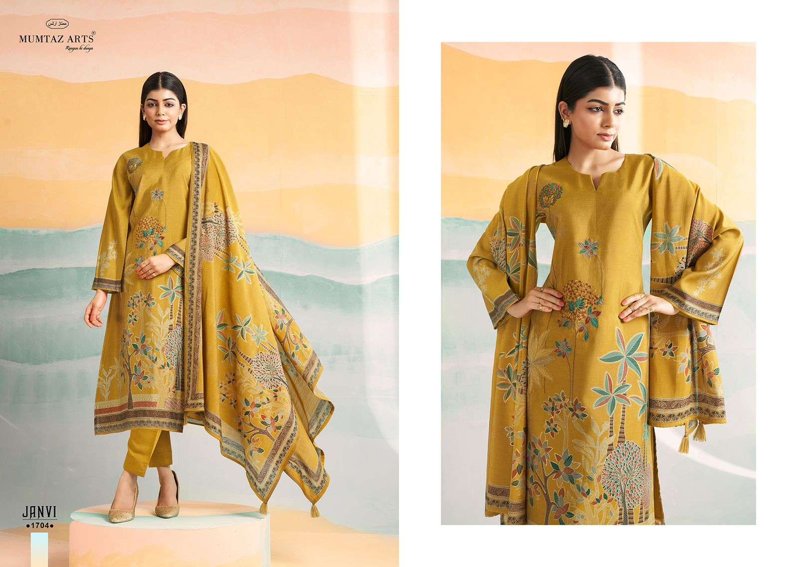 MUMTAZ ARTS JANVI VOL 2 VISCOSE FANCY WORK SUIT