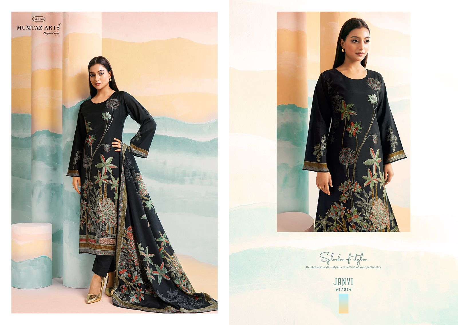MUMTAZ ARTS JANVI VOL 2 VISCOSE FANCY WORK SUIT