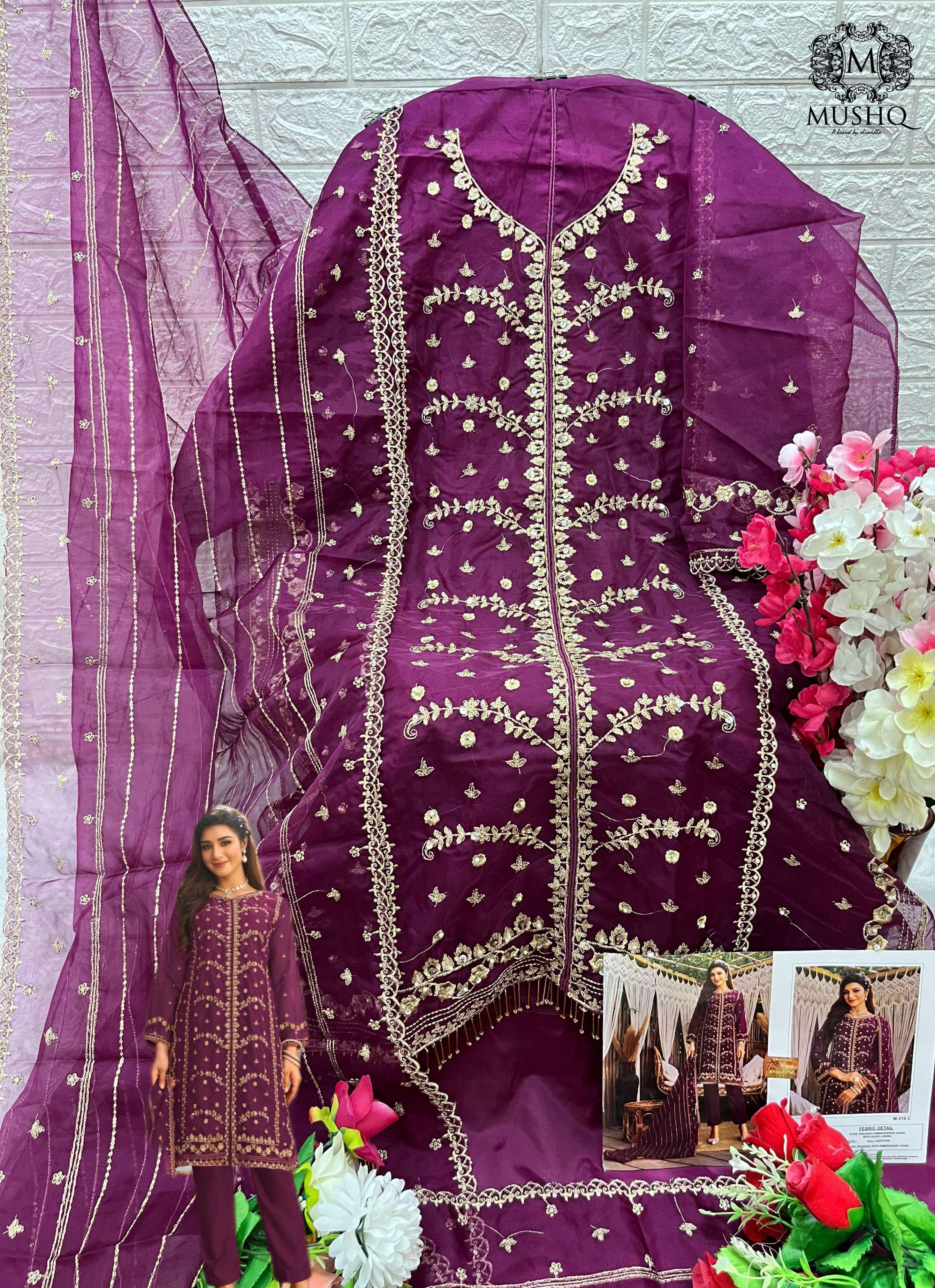 MUSHQ M 310 ORGANZA EMBOIDERED SUIT