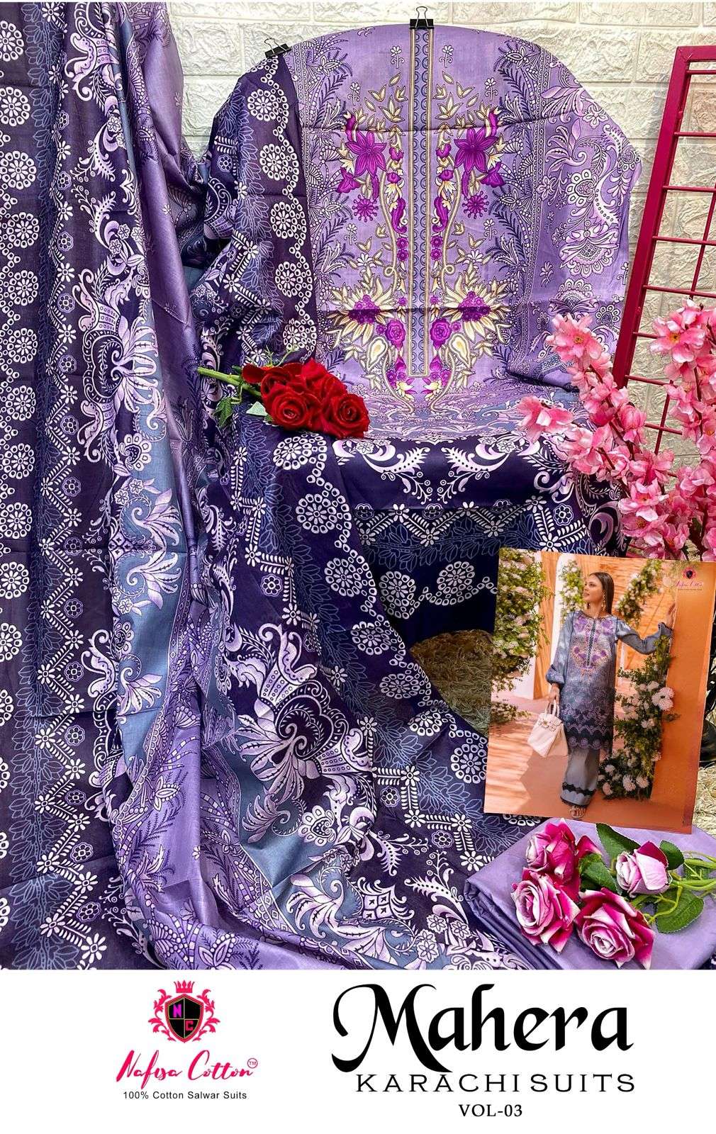 NAFISA COTTON MAHERA KARACHI SUITS VOL 3 COTTON DRESS