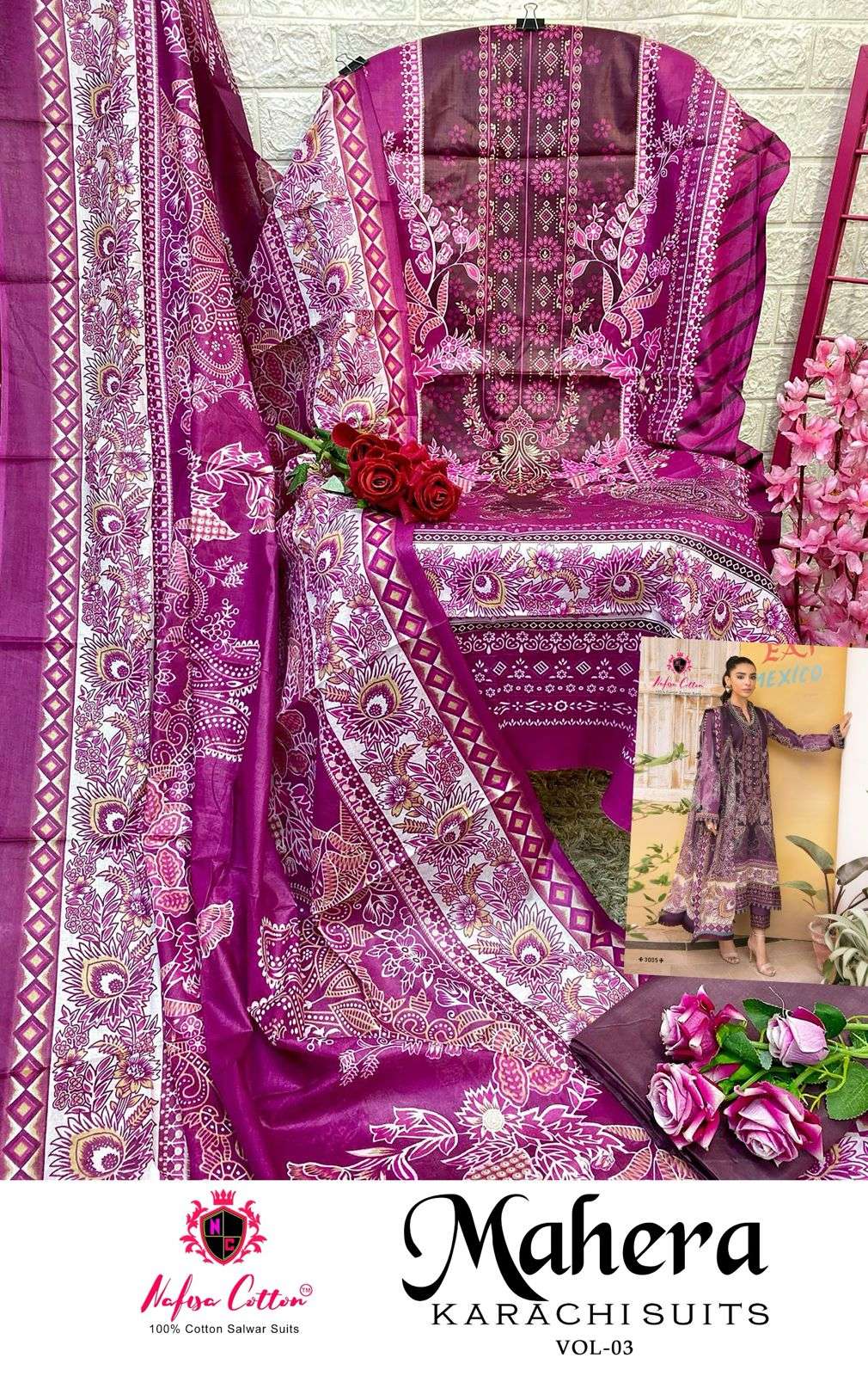 NAFISA COTTON MAHERA KARACHI SUITS VOL 3 COTTON DRESS