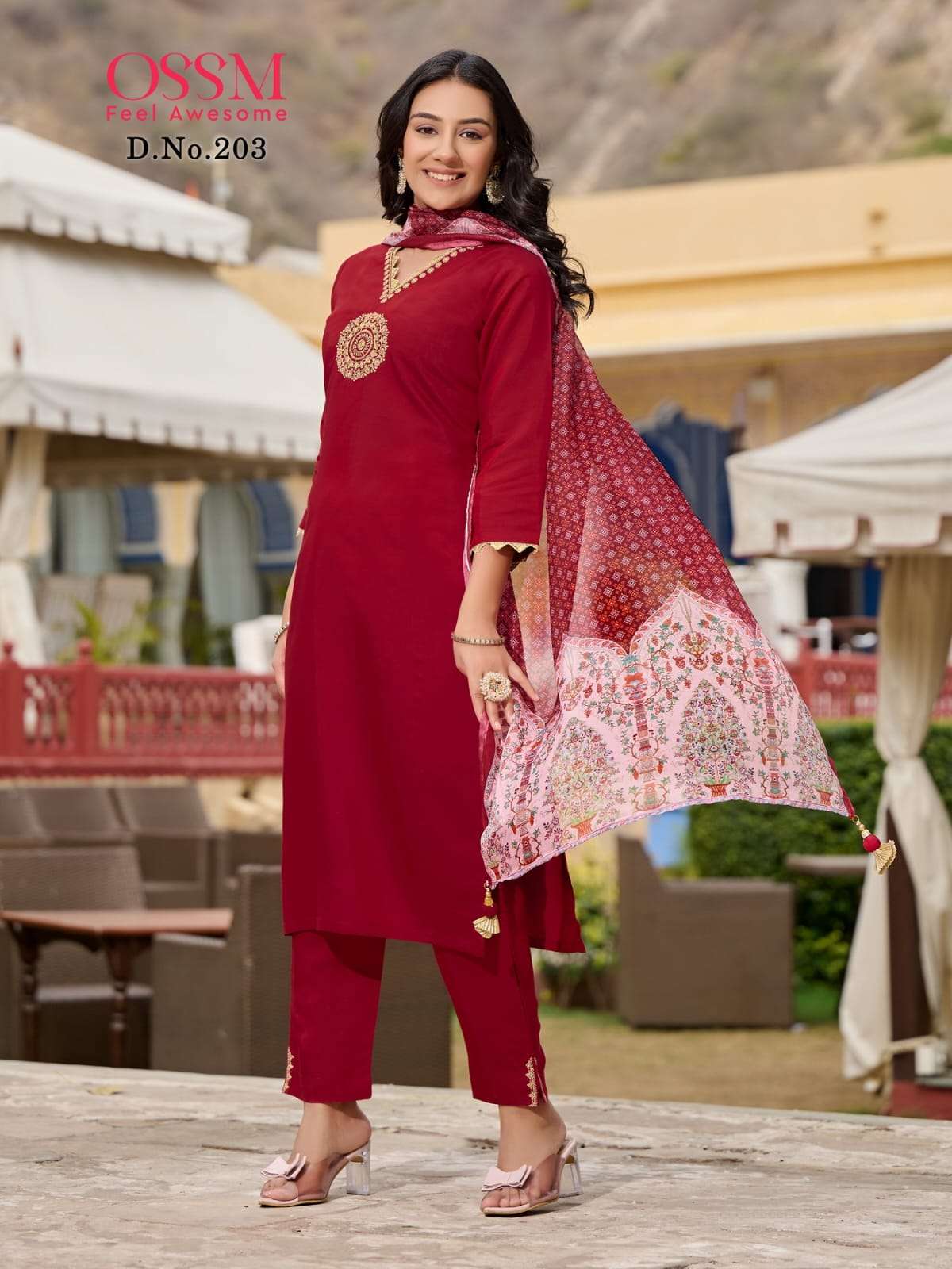  OSSM NOORIE VOL 2 VISCOSE FANCY KURTI COMBO SET 