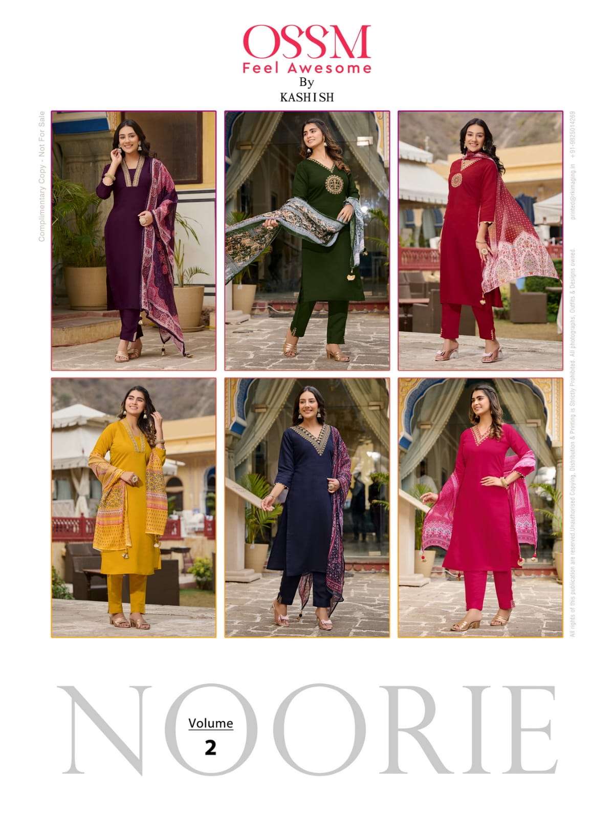  OSSM NOORIE VOL 2 VISCOSE FANCY KURTI COMBO SET 