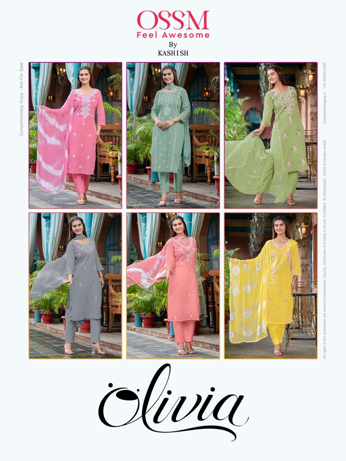 OSSM OLIVIA COTTON FANCY KURTI COMBO SET 