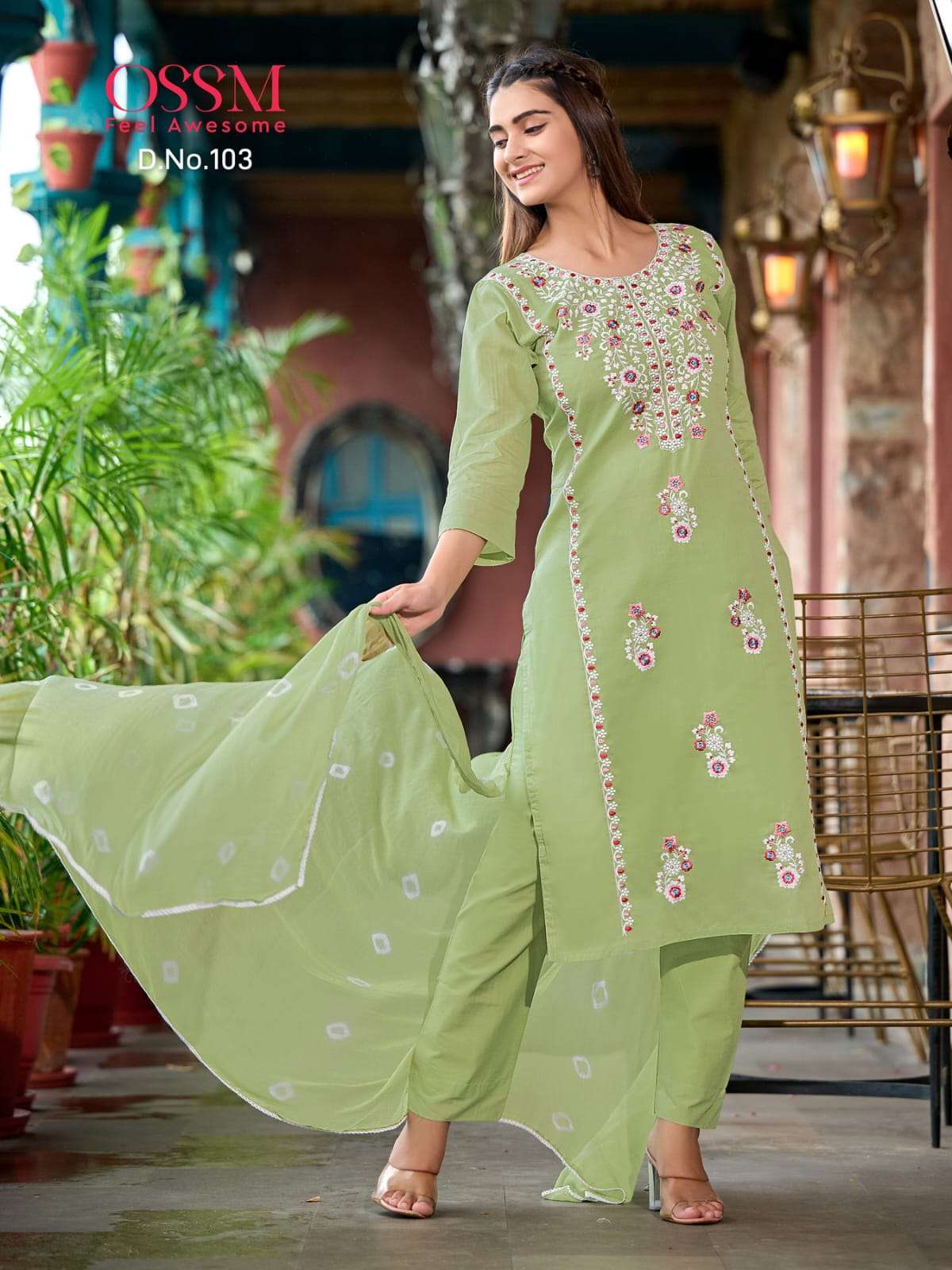 OSSM OLIVIA COTTON FANCY KURTI COMBO SET 