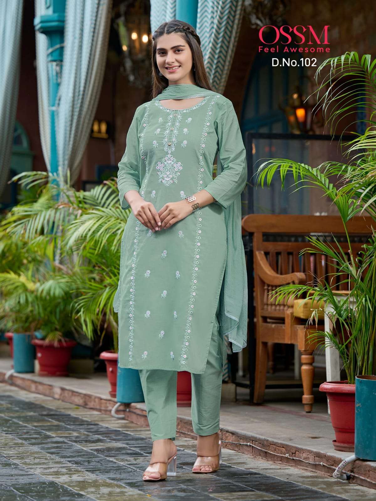 OSSM OLIVIA COTTON FANCY KURTI COMBO SET 