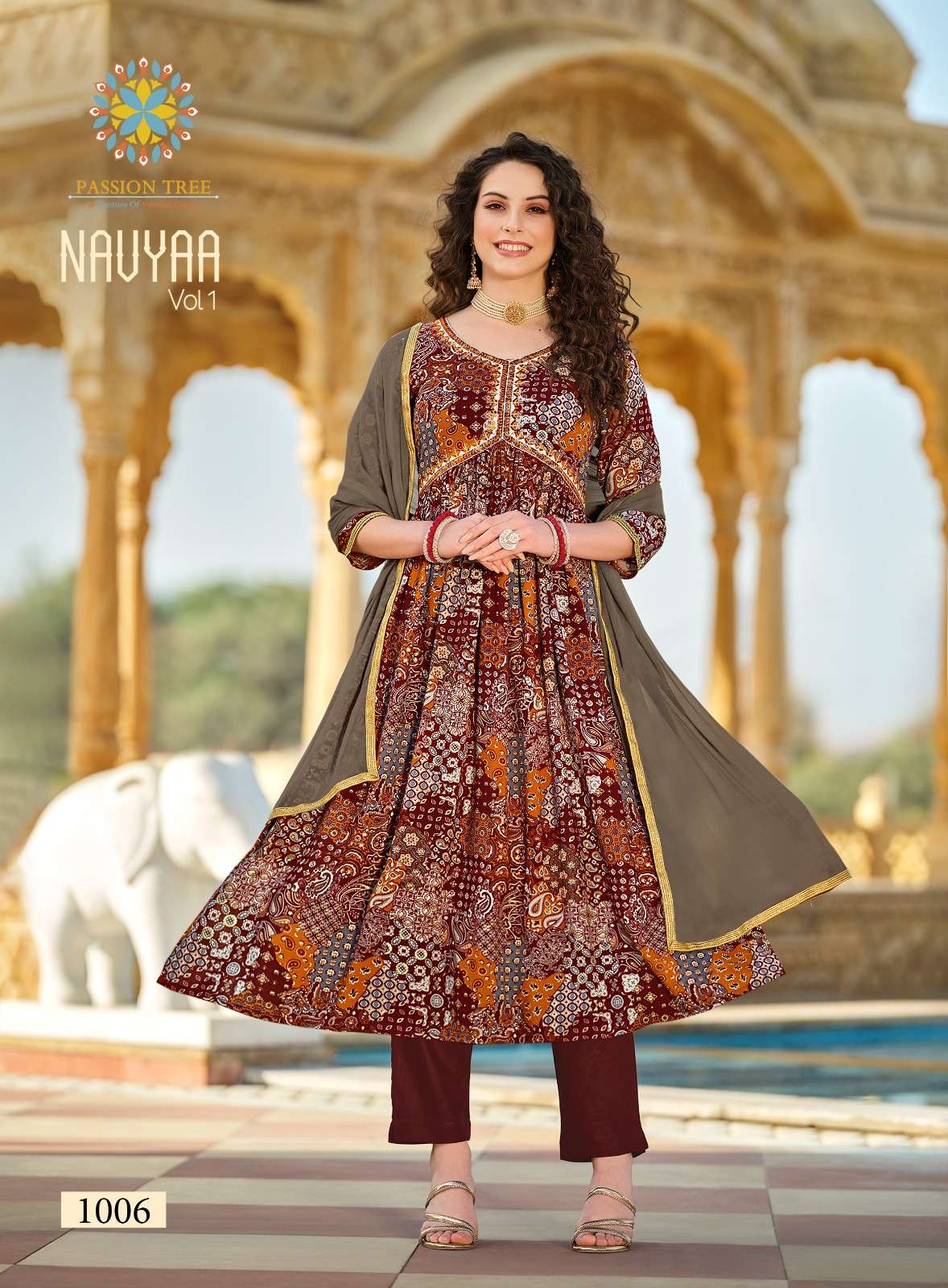 PASSION TREE NAVYA VOL 1 ALIYA CUT STYLE KURTI COMBO SET 