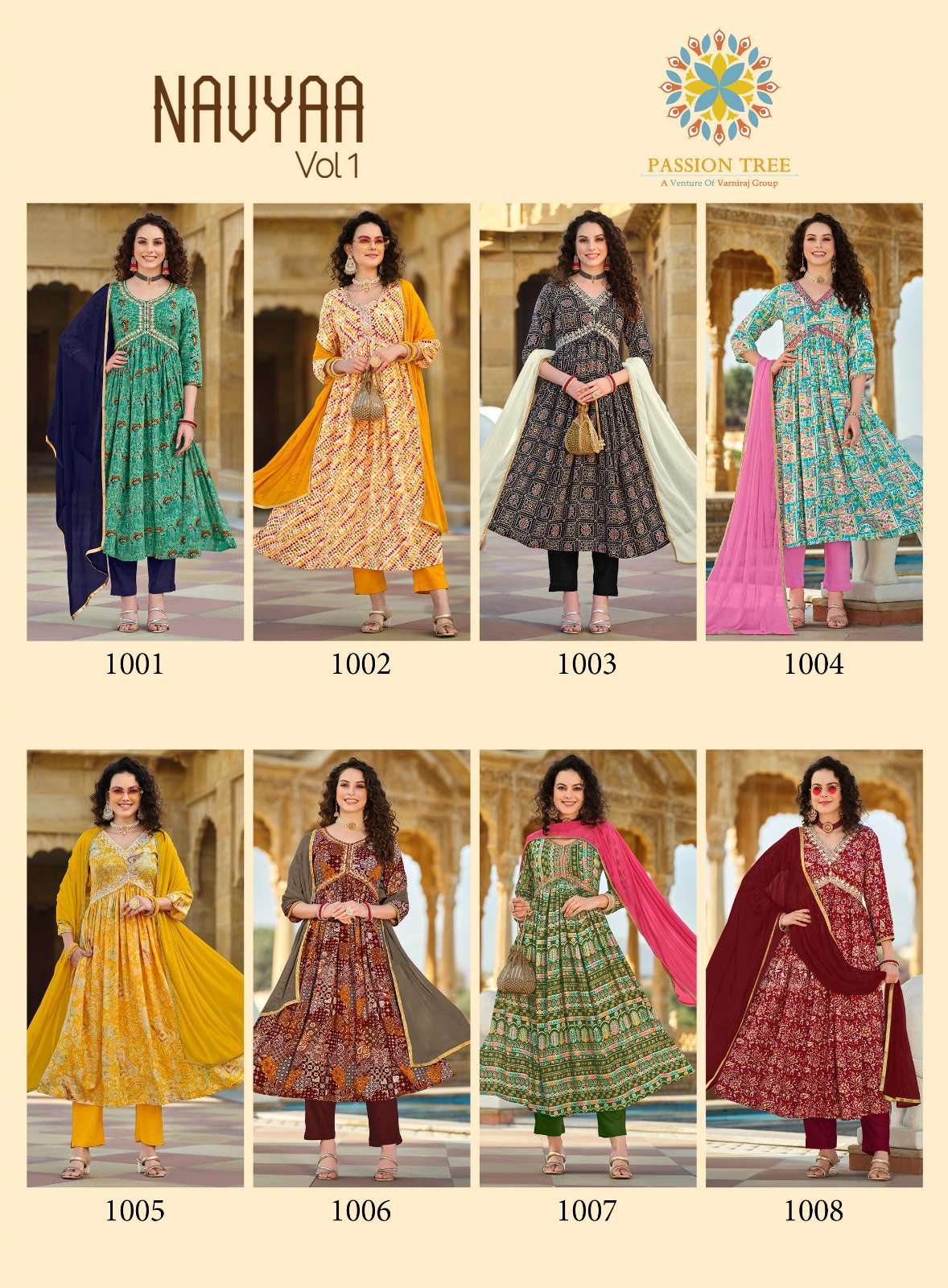 PASSION TREE NAVYA VOL 1 ALIYA CUT STYLE KURTI COMBO SET 