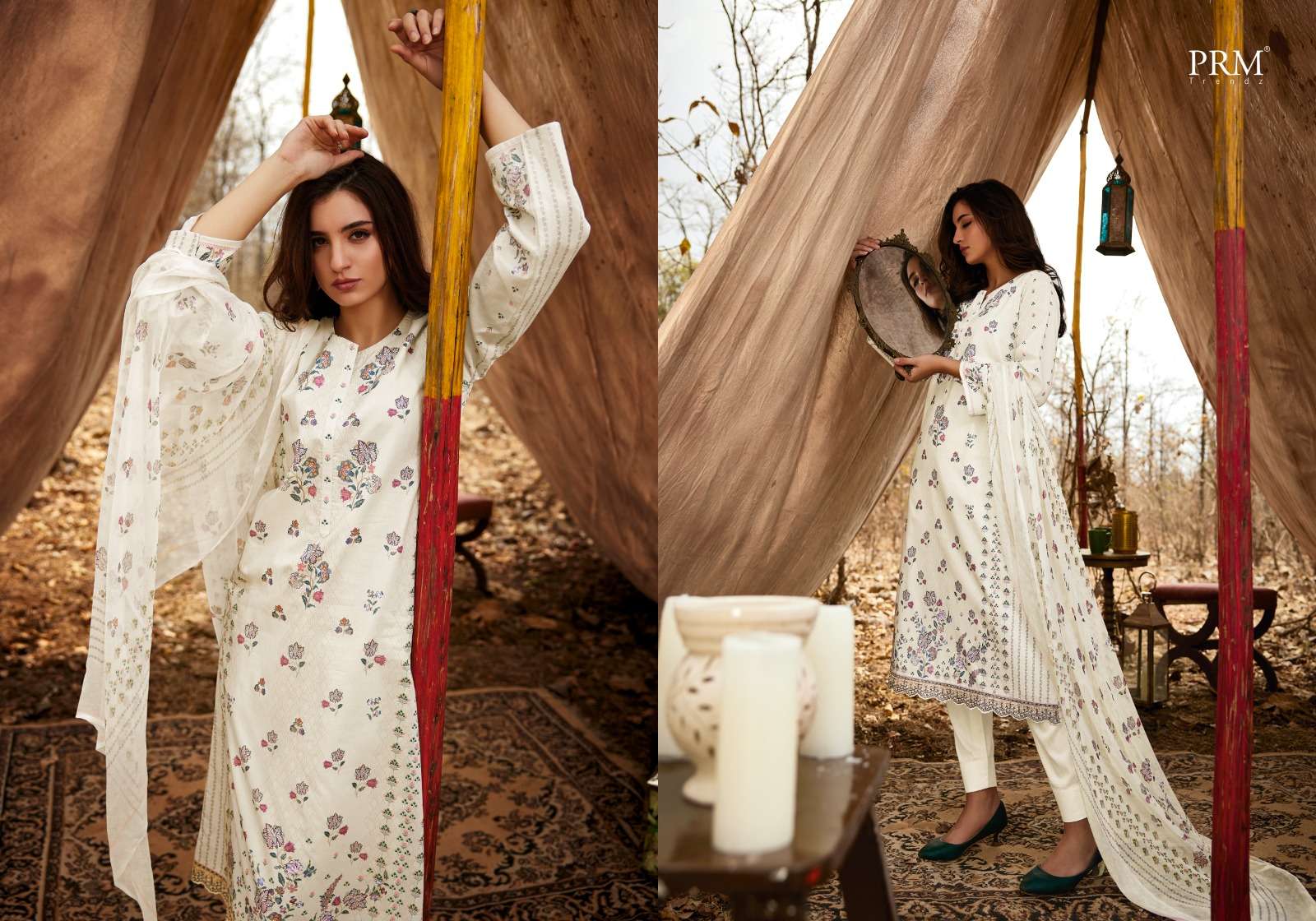 PRM TRENDZ IBADAT LAWN COTTON WITH FANCY WORK SUIT