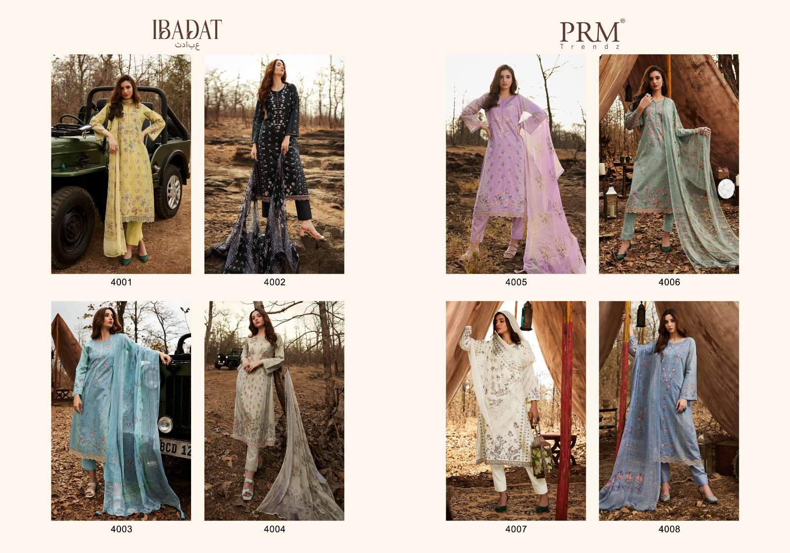 PRM TRENDZ IBADAT LAWN COTTON WITH FANCY WORK SUIT