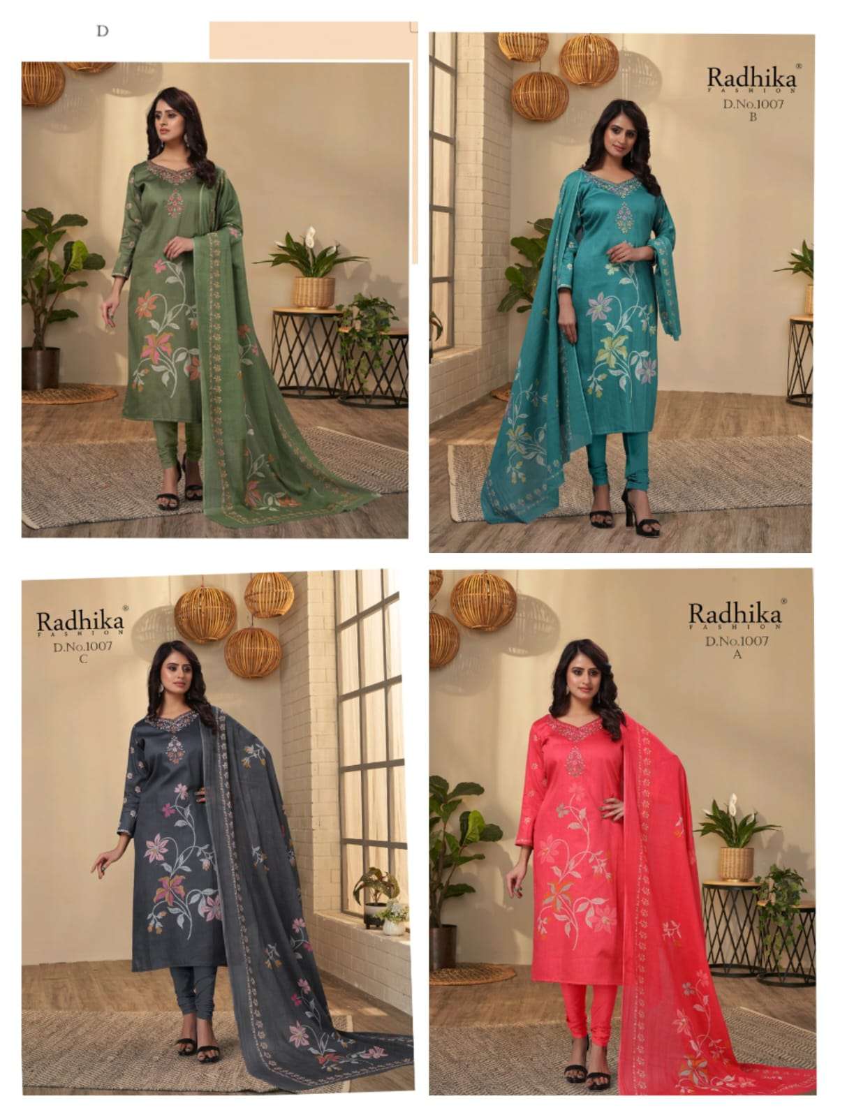 RADHIKA FASHION AZARA SUHANI JAM COTTON FANCY EMBROIDERY SUIT