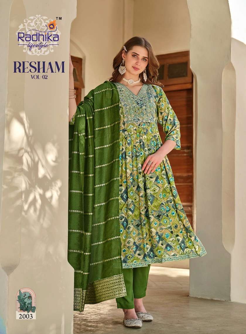 RADHIKA LIFESTYLE RESHAM VOL 2 NAIRA STYLE KURTI COMBO SET 