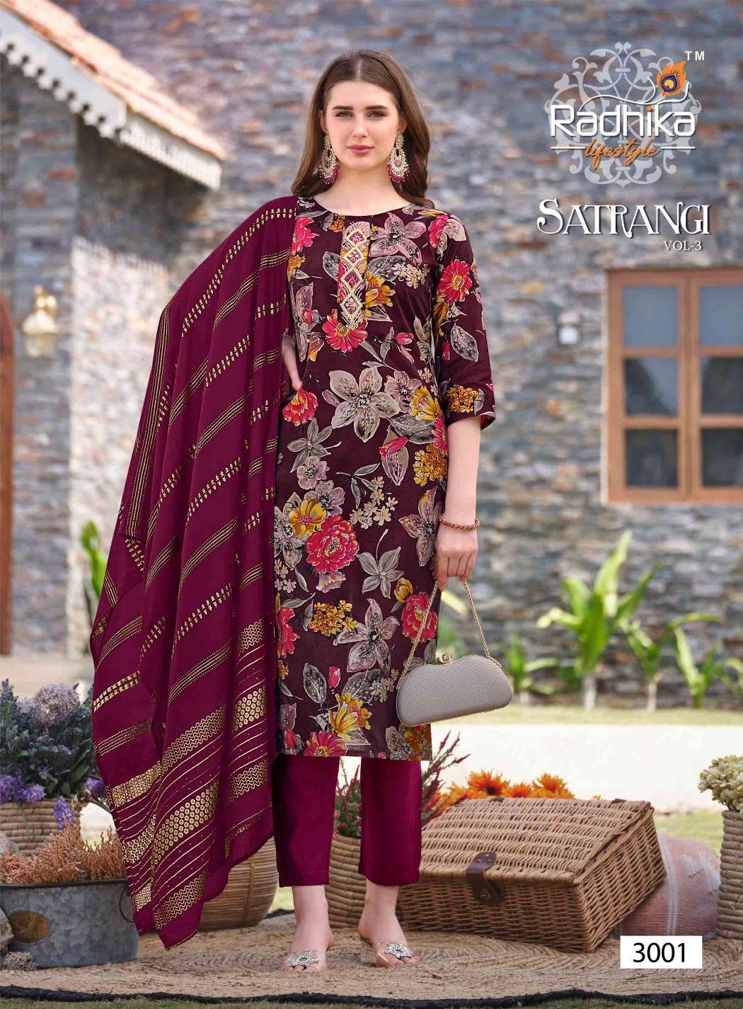 RADHIKA LIFESTYLE SATRANGI VOL 3 KURTI COMBO SET 