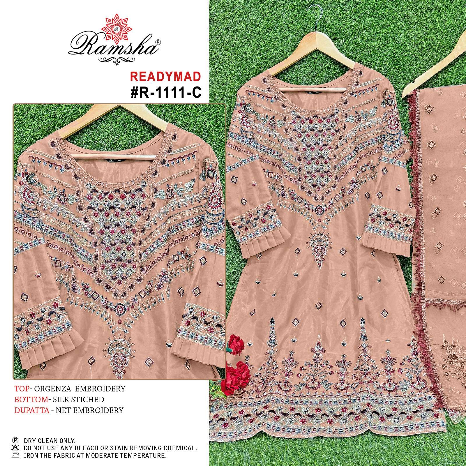 RAMSHA R 1111 ORGANZA HEAVY EMBROIDERED SUIT