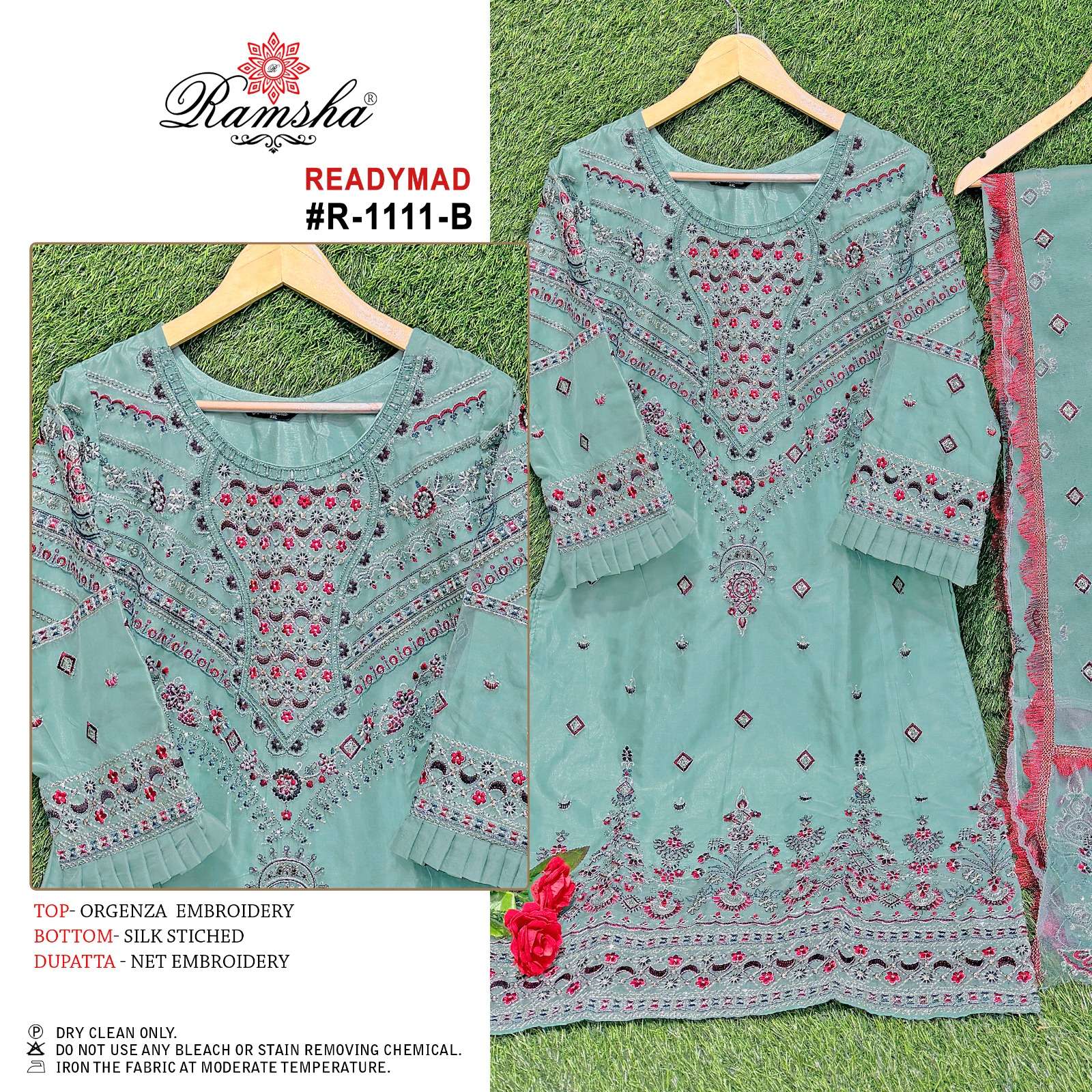 RAMSHA R 1111 ORGANZA HEAVY EMBROIDERED SUIT