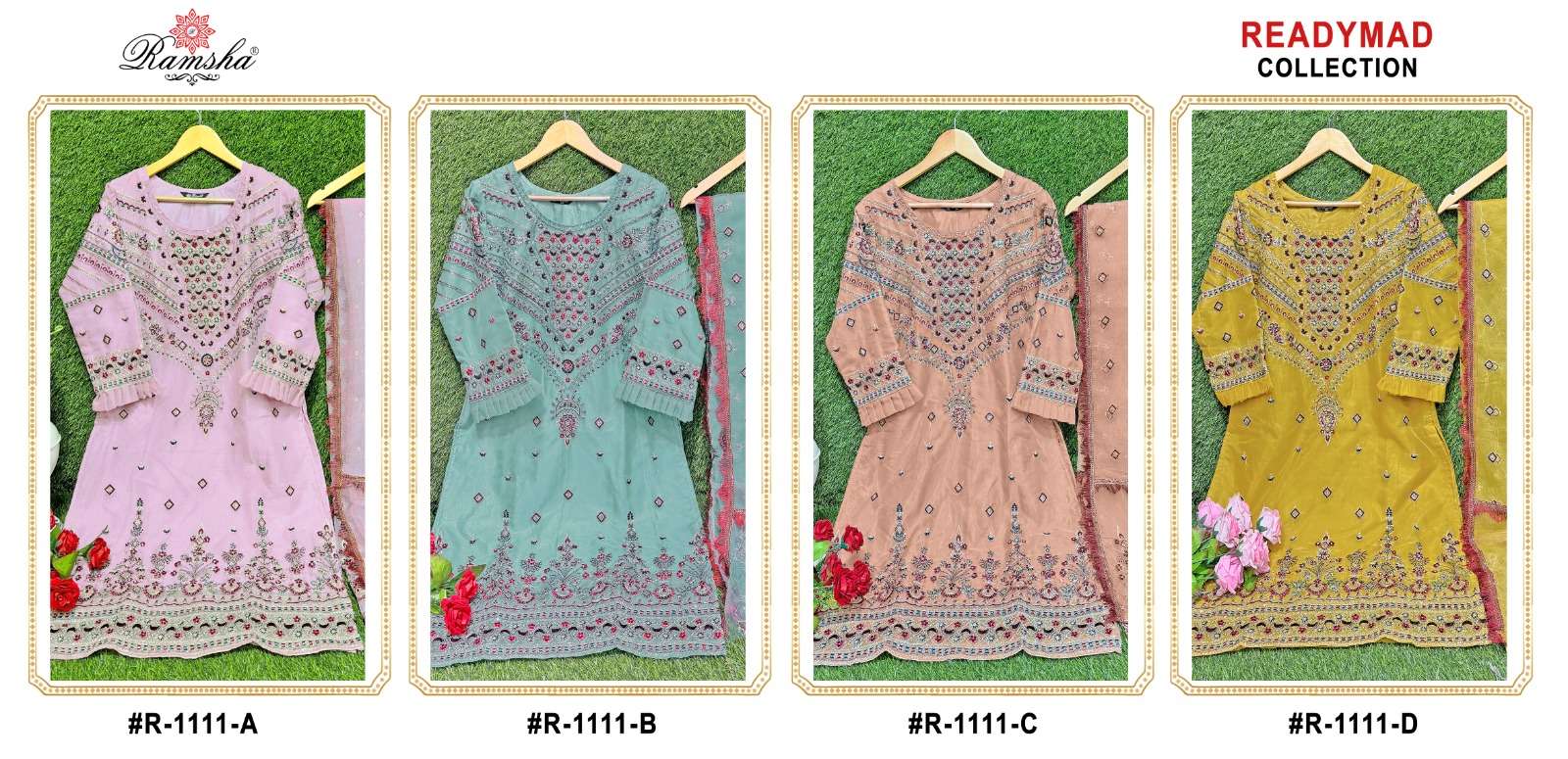 RAMSHA R 1111 ORGANZA HEAVY EMBROIDERED SUIT
