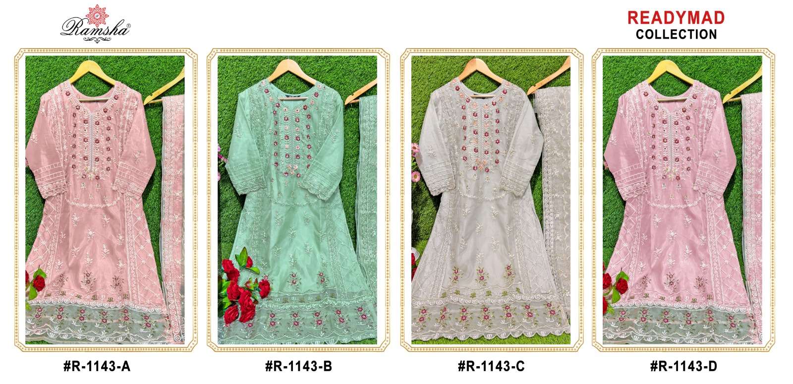 RAMSHA R 1143 ORGANZA HEAVY DESIGNER SUIT
