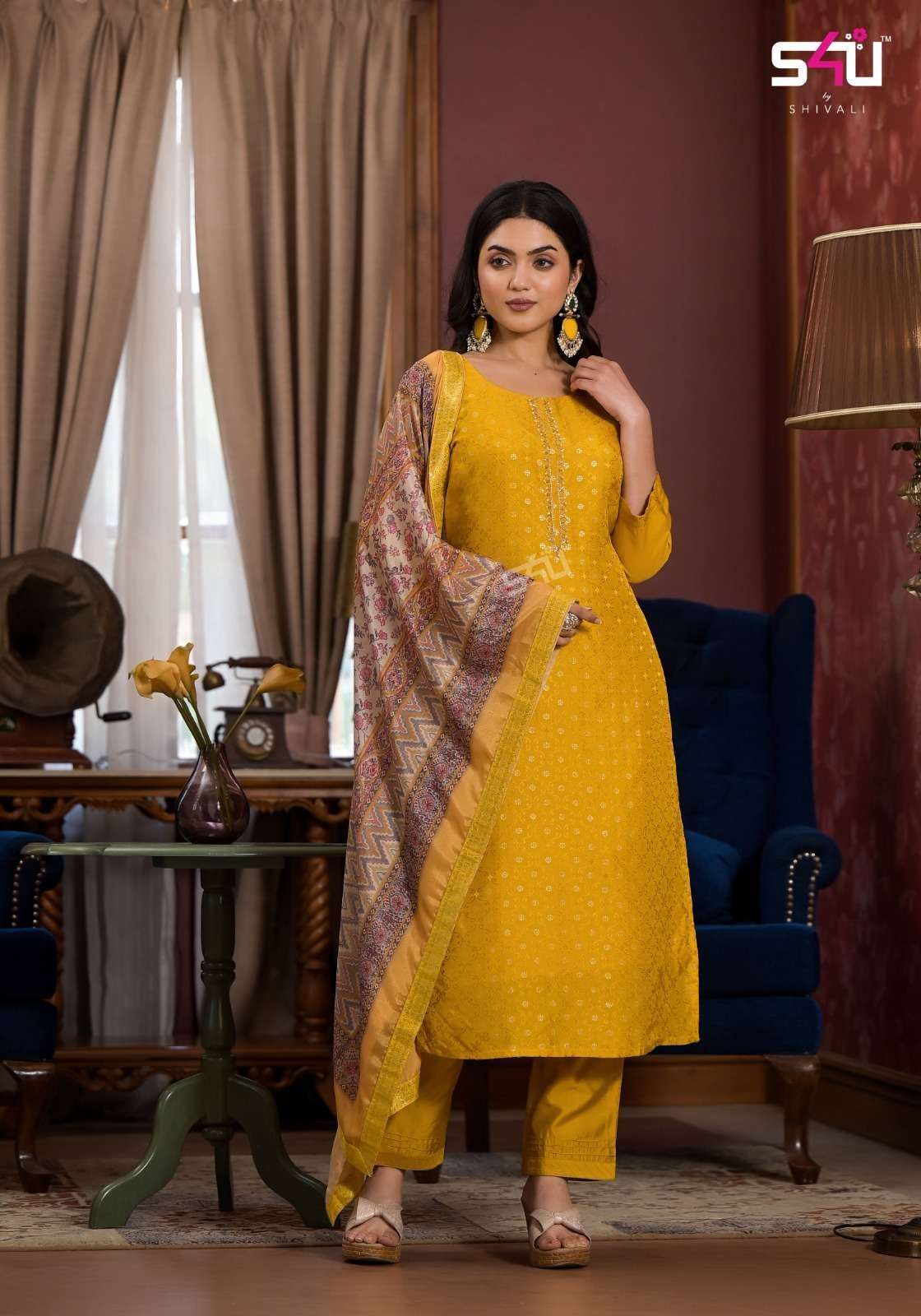 S4U SHIVALI THE BANARAS STORY DOLA JACQUARD DESIGNER SUIT