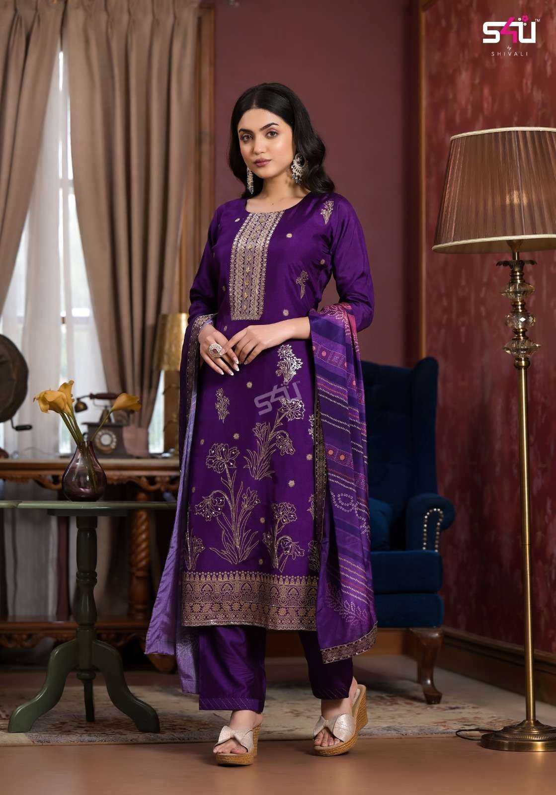 S4U SHIVALI THE BANARAS STORY DOLA JACQUARD DESIGNER SUIT