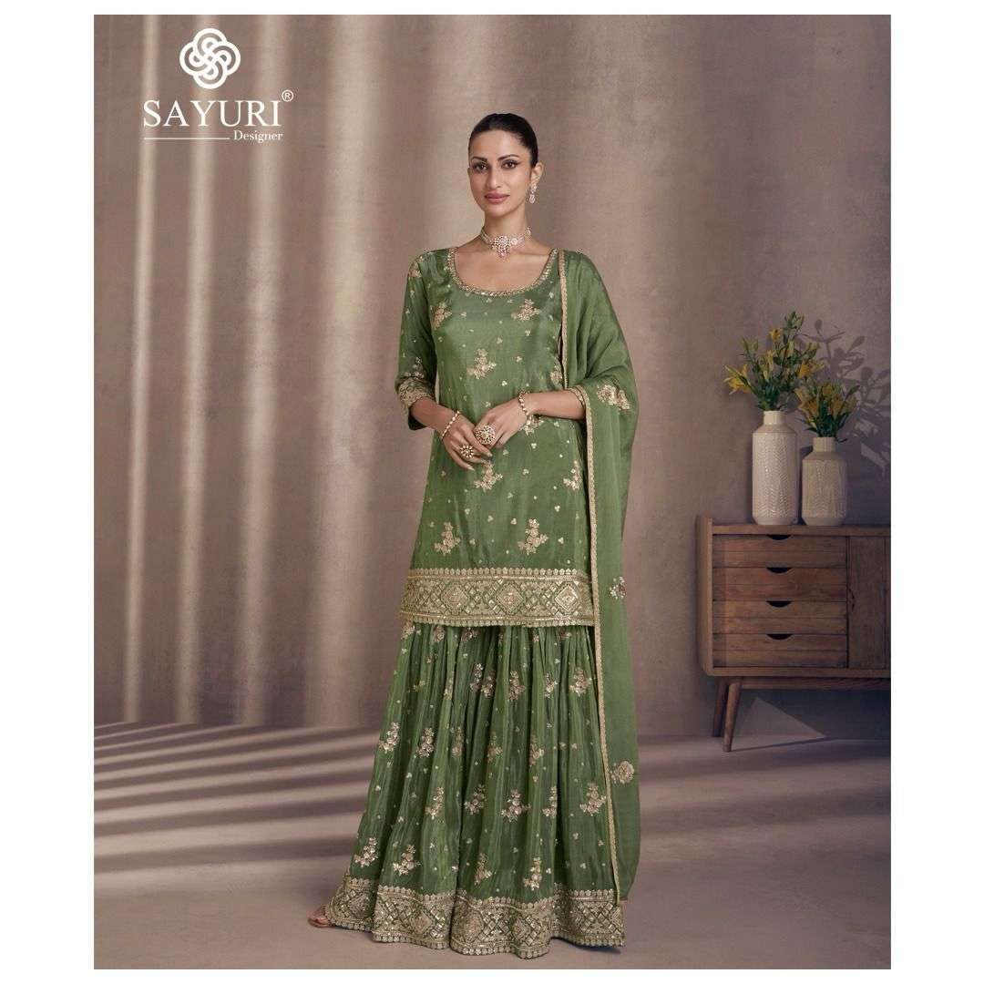 SAYURI DESIGNER TIARA HEAVY DESIGNER PARTY WEAR SUIT