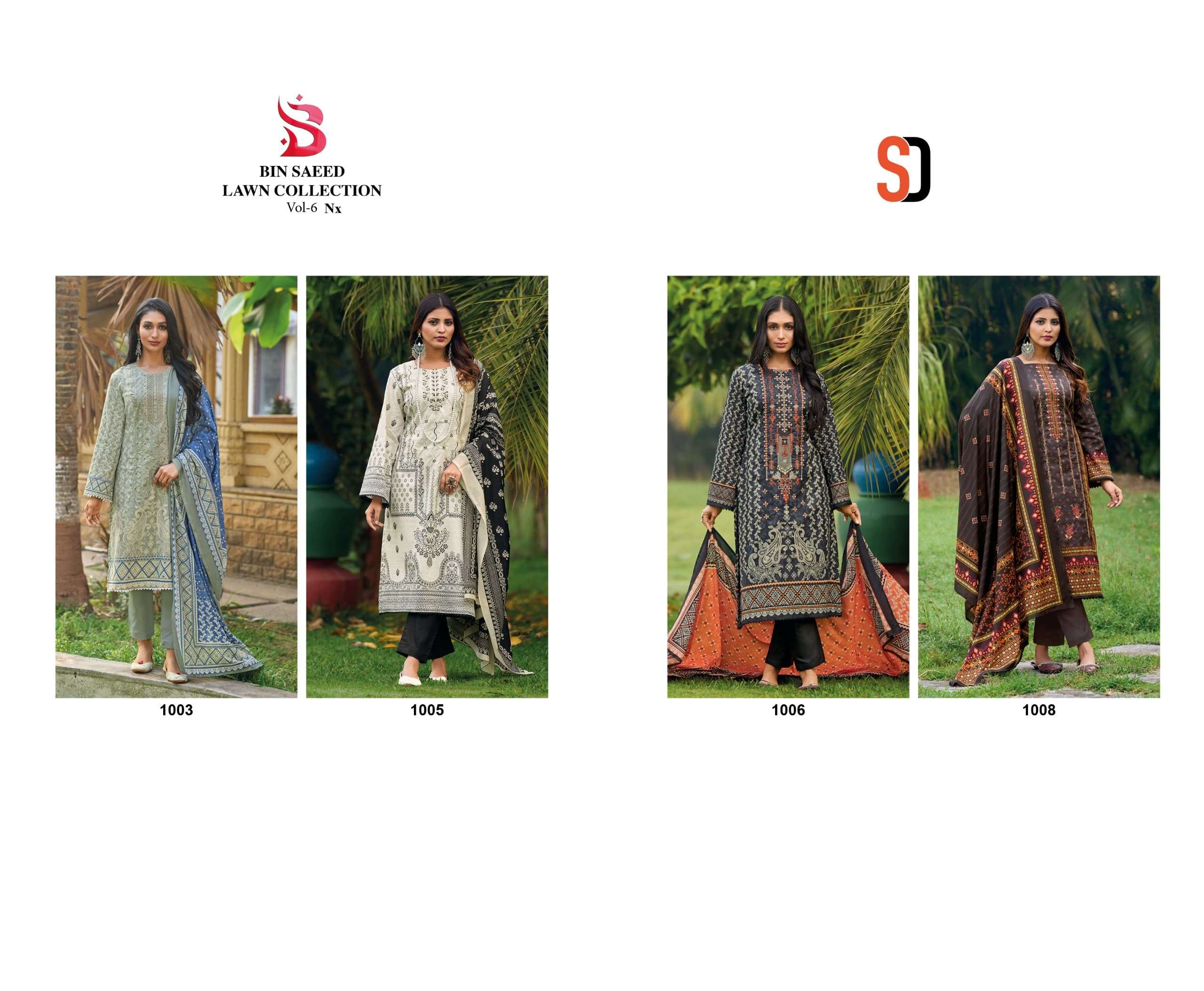 SHARADDHA DESIGNER BIN SAEED LAWN COLLECTION VOL 6 NX 