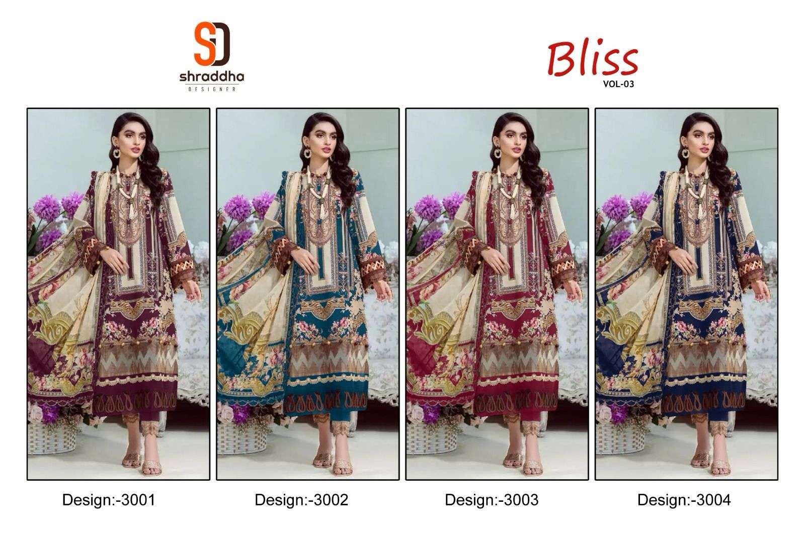 SHARADDHA DESIGNER BLISS VOL 3 LAWN COTTON SUIT