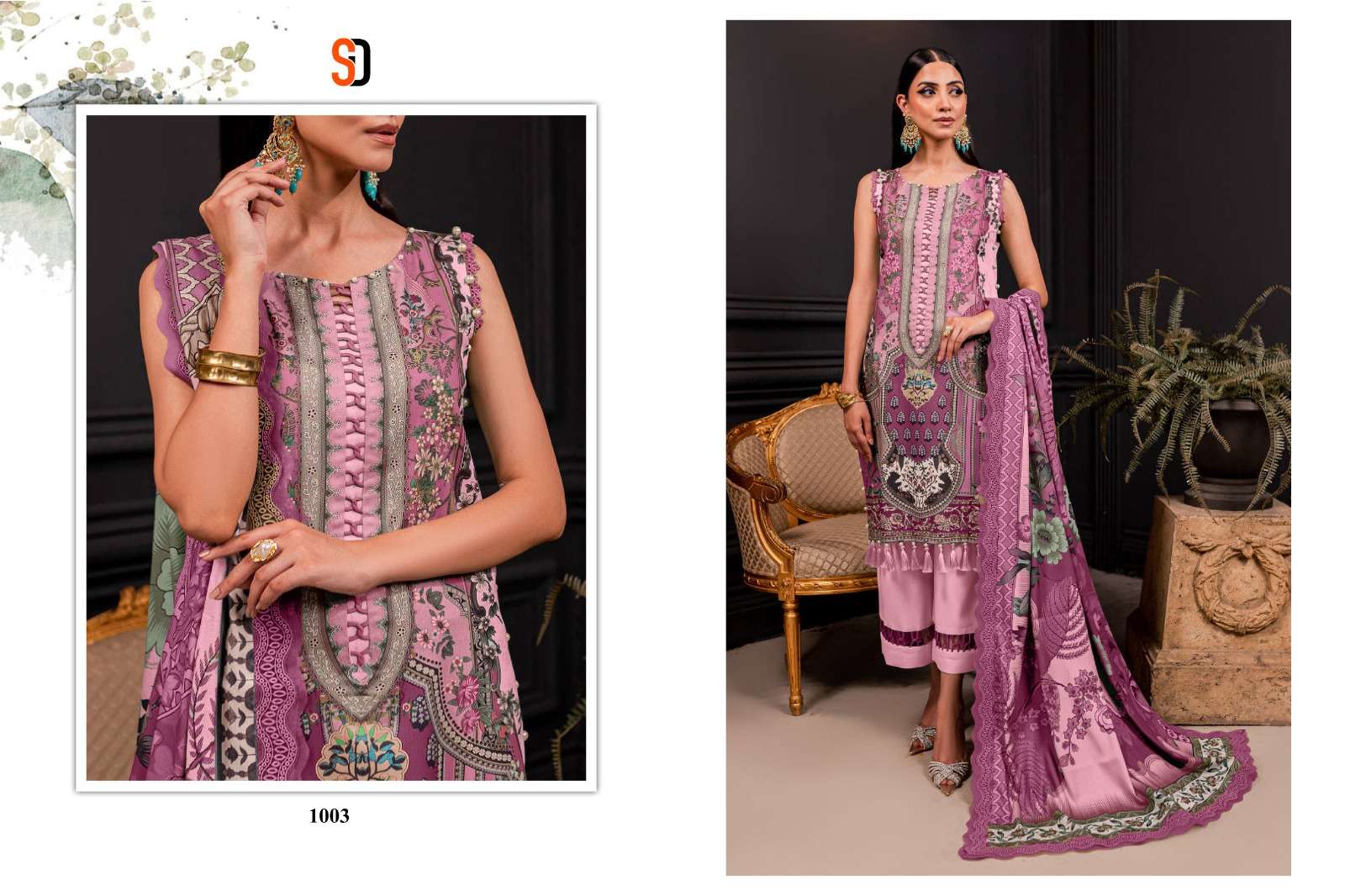 SHARADDHA DESIGNER NEEDLE WONDER VOL 1 LAWN COTTON SUIT