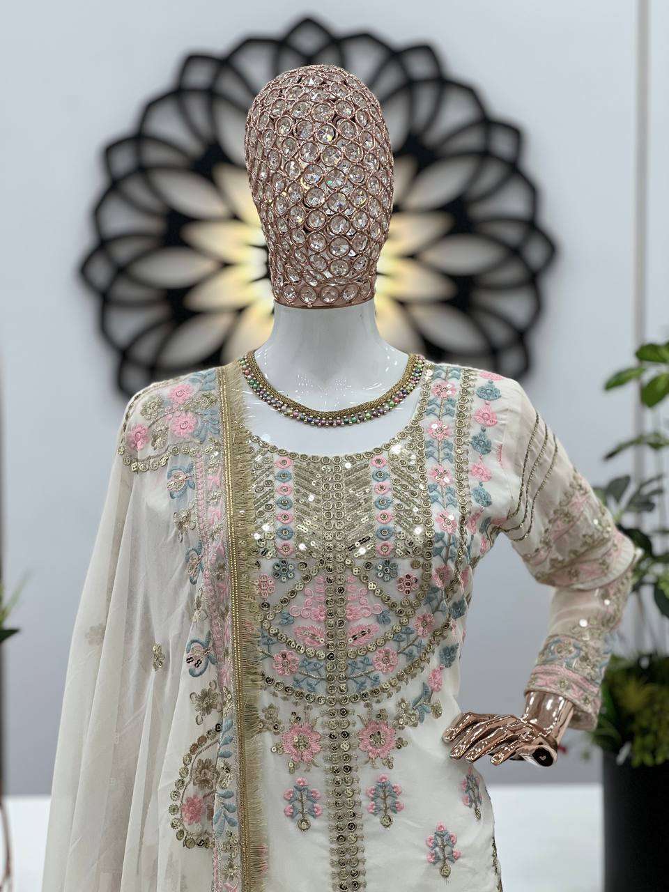 SR 1612 WHITE KURTI SET
