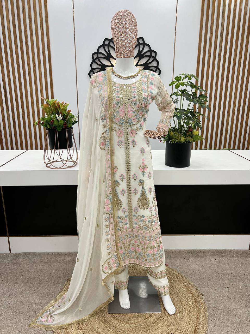 SR 1612 WHITE KURTI SET