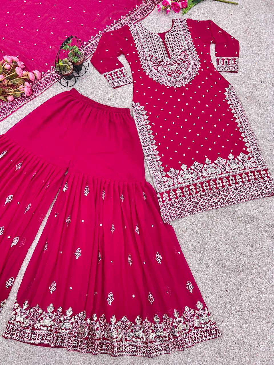 SSR 449 PINK SHARARA SUIT
